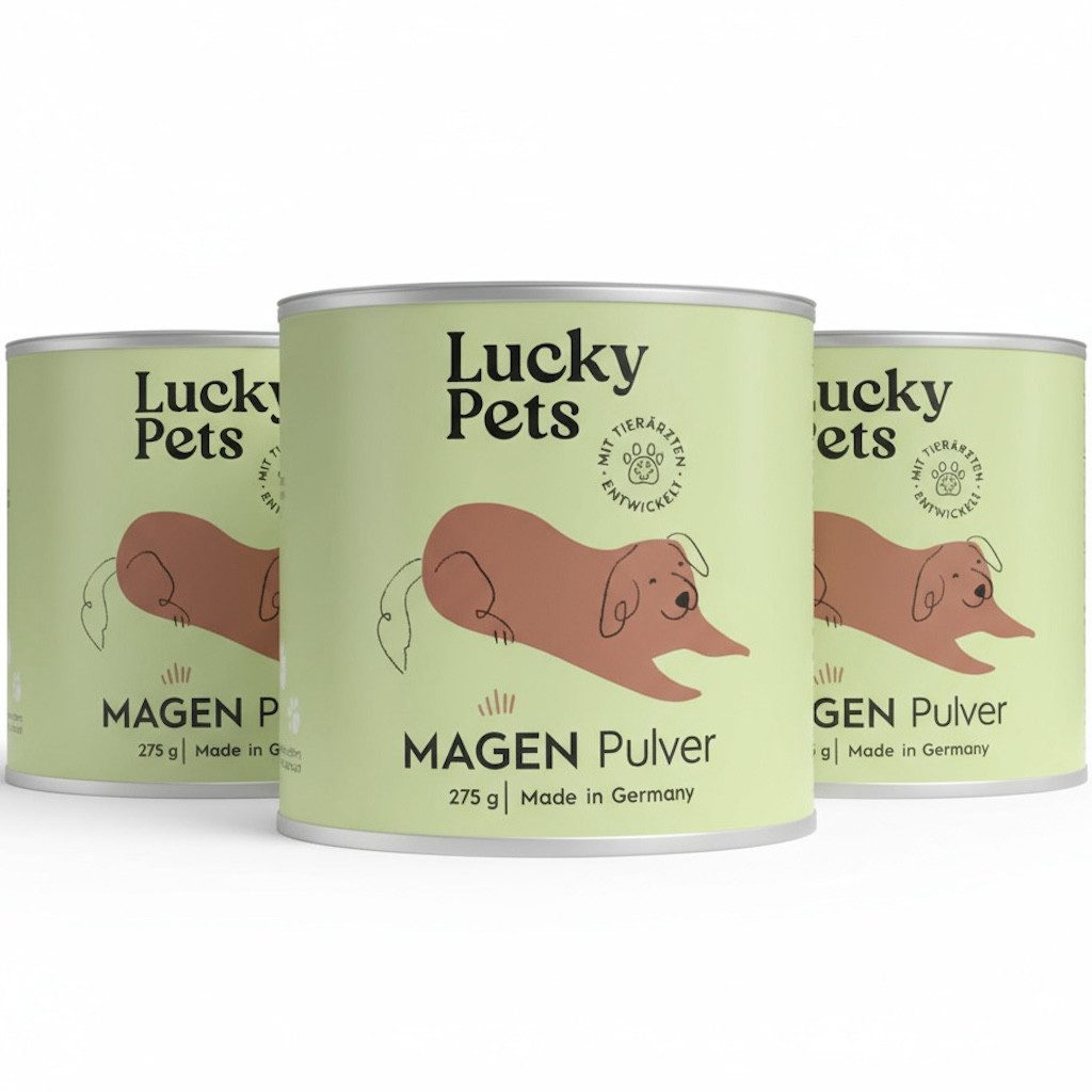 Lucky Pets Magenpulver für Hunde - mit Ulmenrinde, unterstützt Darmflora, Nahrungsergänzungsmittel für: Hunde