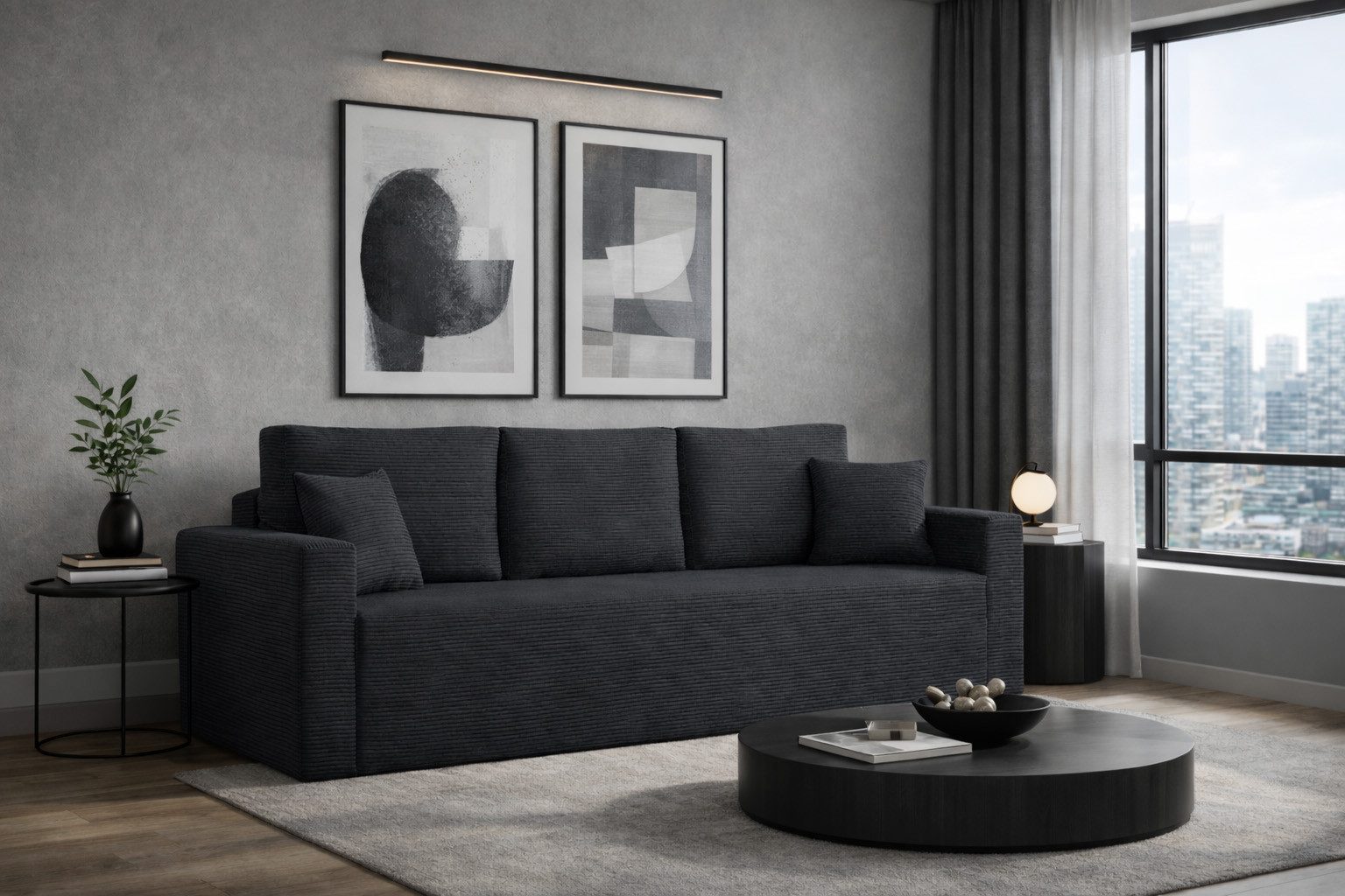 Kaiser Möbel Sofa Modernes Sofa ZOOM mit Schlaffunktion, mit Bettfunktion und Bettzeugbehälter, Couch