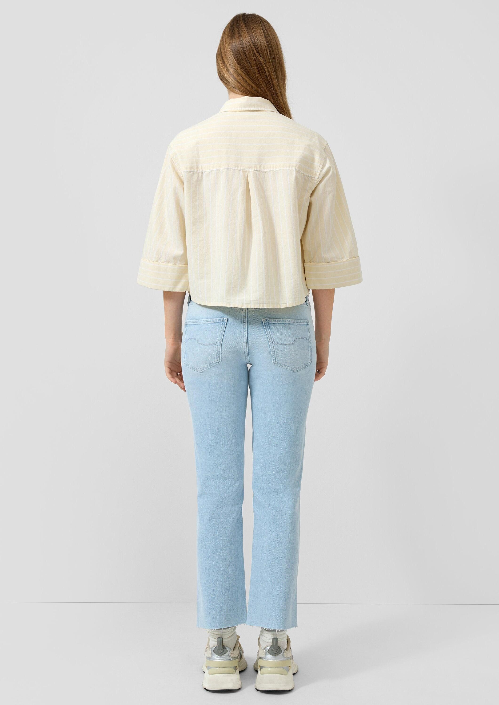 QS Kurzarmbluse Bluse Streifenbluse