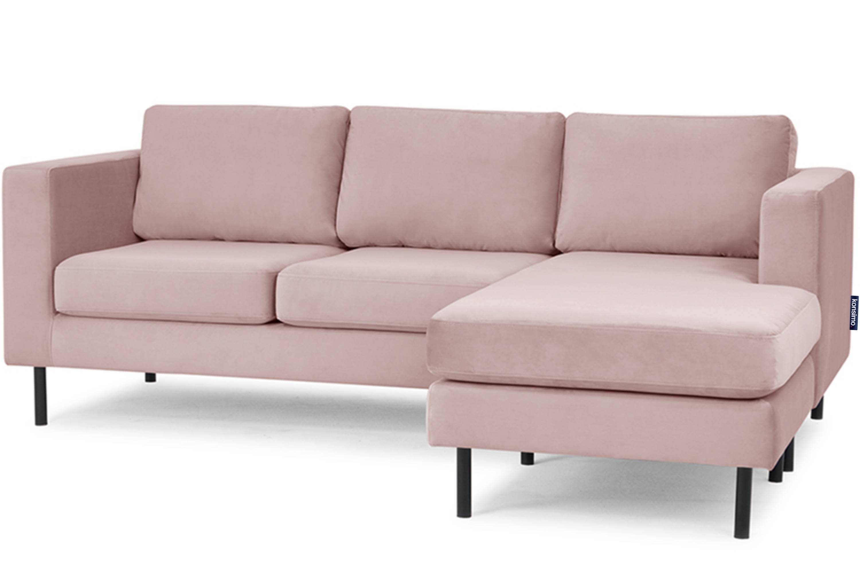 hohe Seite Beine universelles rosa Ecksofa | rosa rosa TOZZI, universell, Konsimo Design, | ist