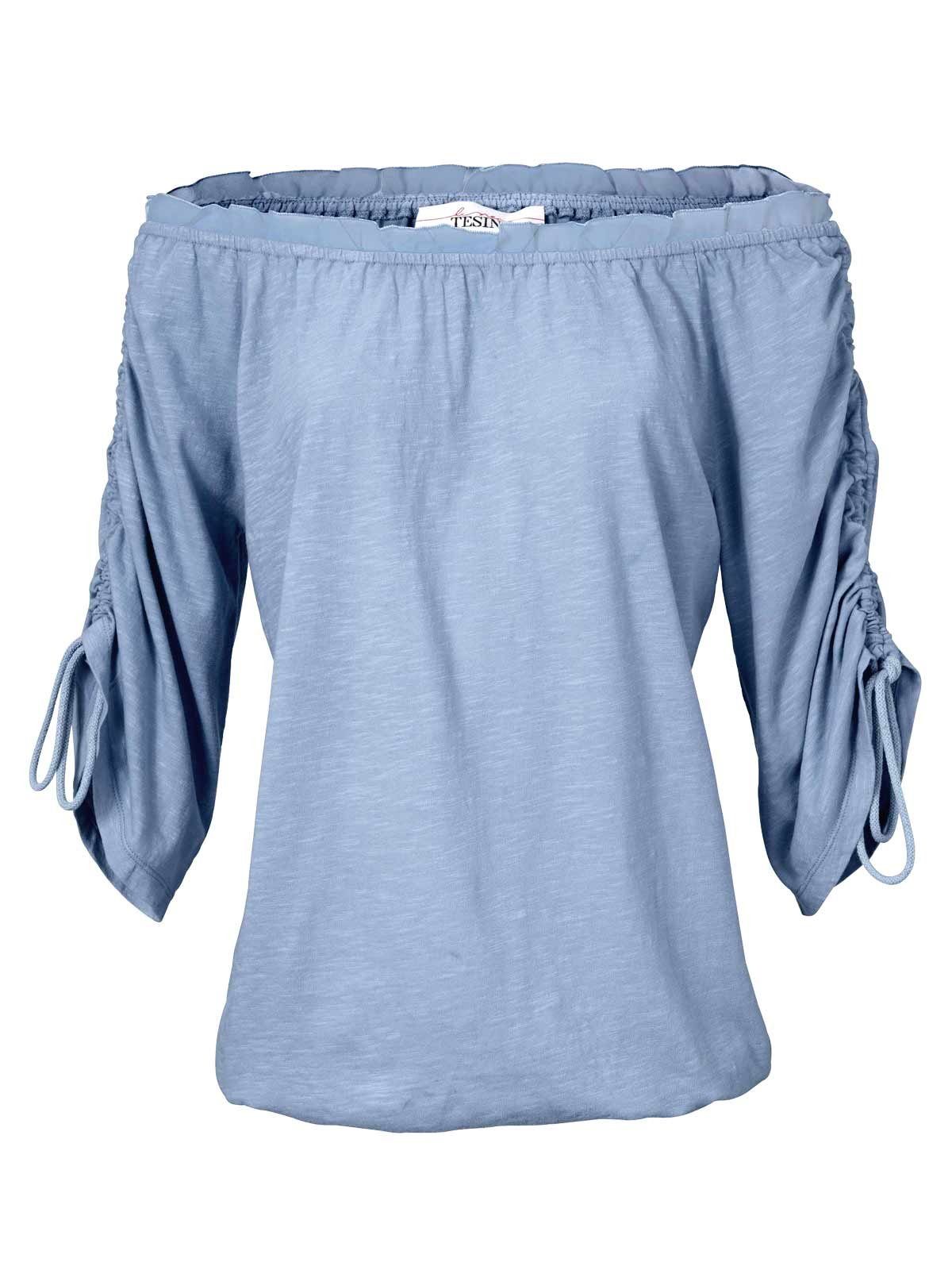 heine TESINI LINEA Designer-Shirt, Carmenshirt blau Damen