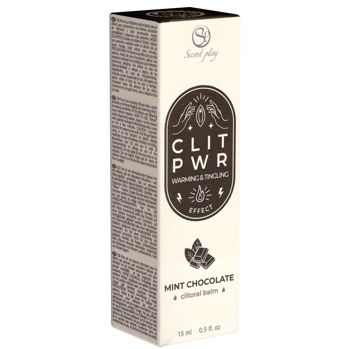 SECRET PLAY Stimulationsgel CLIT PWR Mint Chocolate (Schoko Minze), Flasche mit 15ml, 1-tlg., vibrierender Klitoris-Balsam für ein unvergessliches Orgasmus-Erlebnis