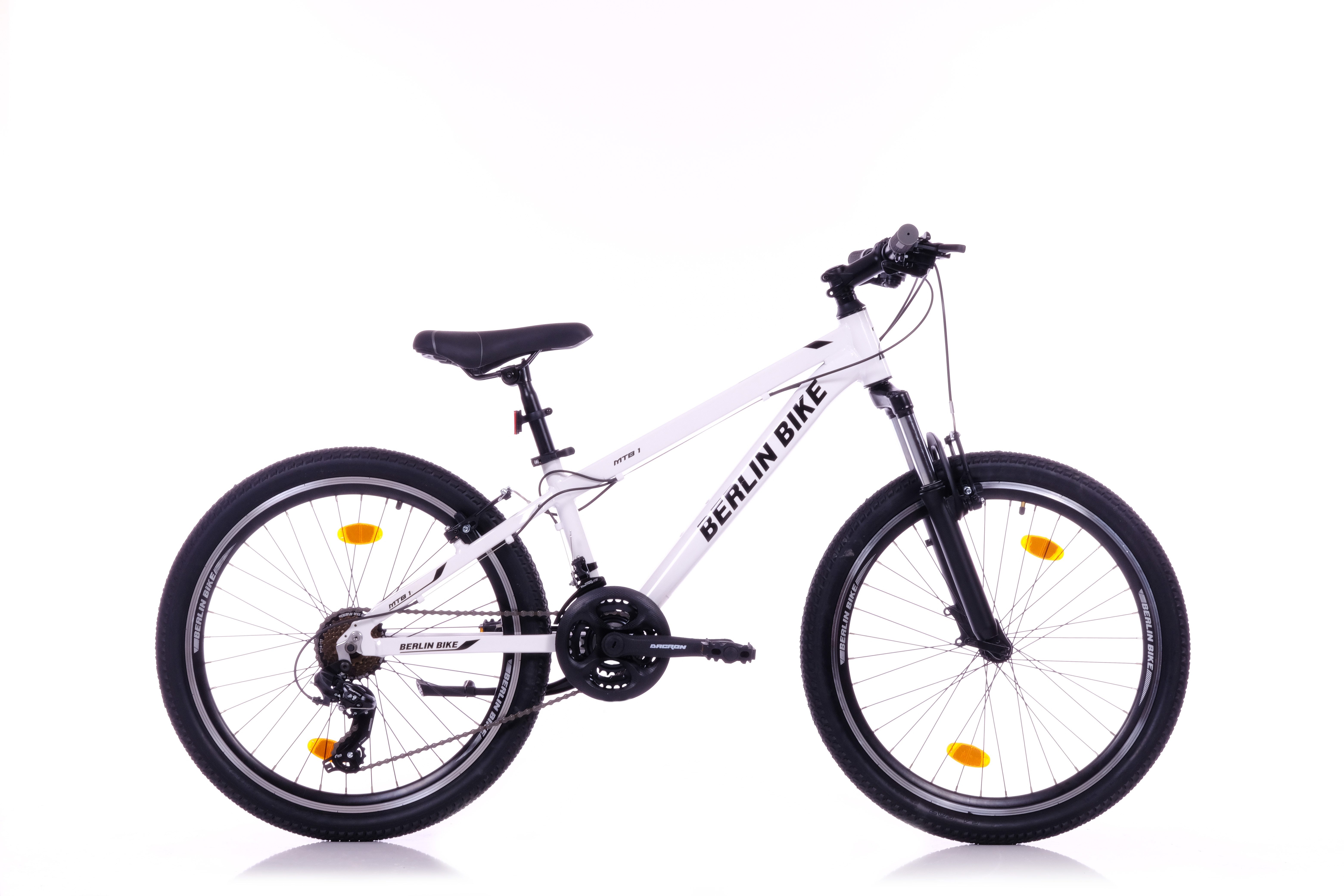 BERLIN BIKE Mountainbike Berlin Bike MTB1 24 Zoll Kinderfahrrad für Jungen und Mädchen, 21 Gang Shimano RD-TY300/TY500 Schaltwerk, Kettenschaltung, (Aluminiumrahmen & V-Bremsen – leicht, stabil, sicher, mit Kompletter Werkzeugsatz), mit 24"x 2,10" Luftreifen ideal für Gelände und Alltag