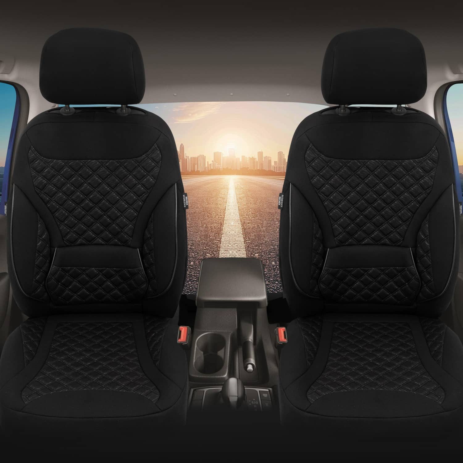 BREMER SITZBEZÜGE Autositzbezug für Skoda Octavia 3 Typ 5E Bj 2013-20 (ZM4), Set, Schonbezüge Sitzbezüge Fahrer und Beifahrer, in Schwarz