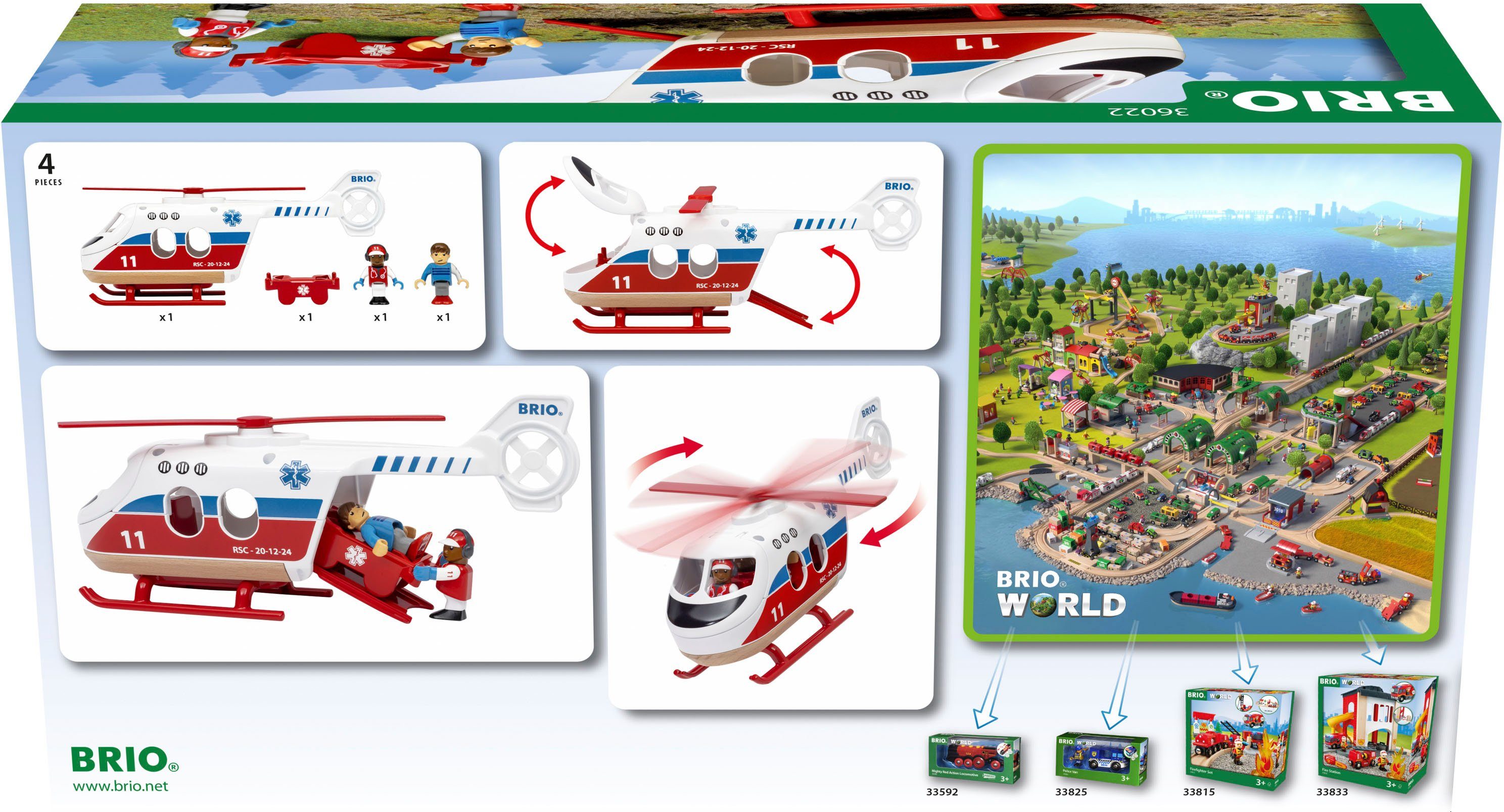 BRIO® Spielzeug-Hubschrauber BRIO® WORLD, Rettungshubschrauber