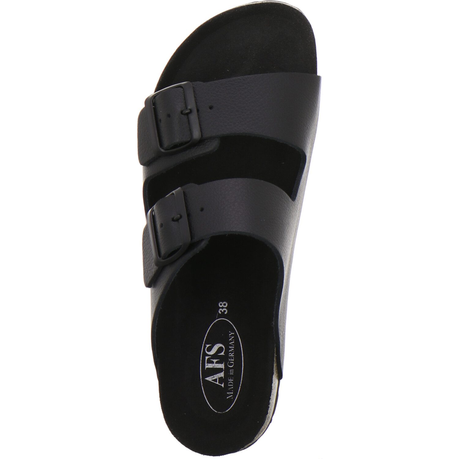 AFS-Schuhe 2510023 Zweischnaller Pantolette für Damen mit Fußbett, bequeme Sandalen aus Leder