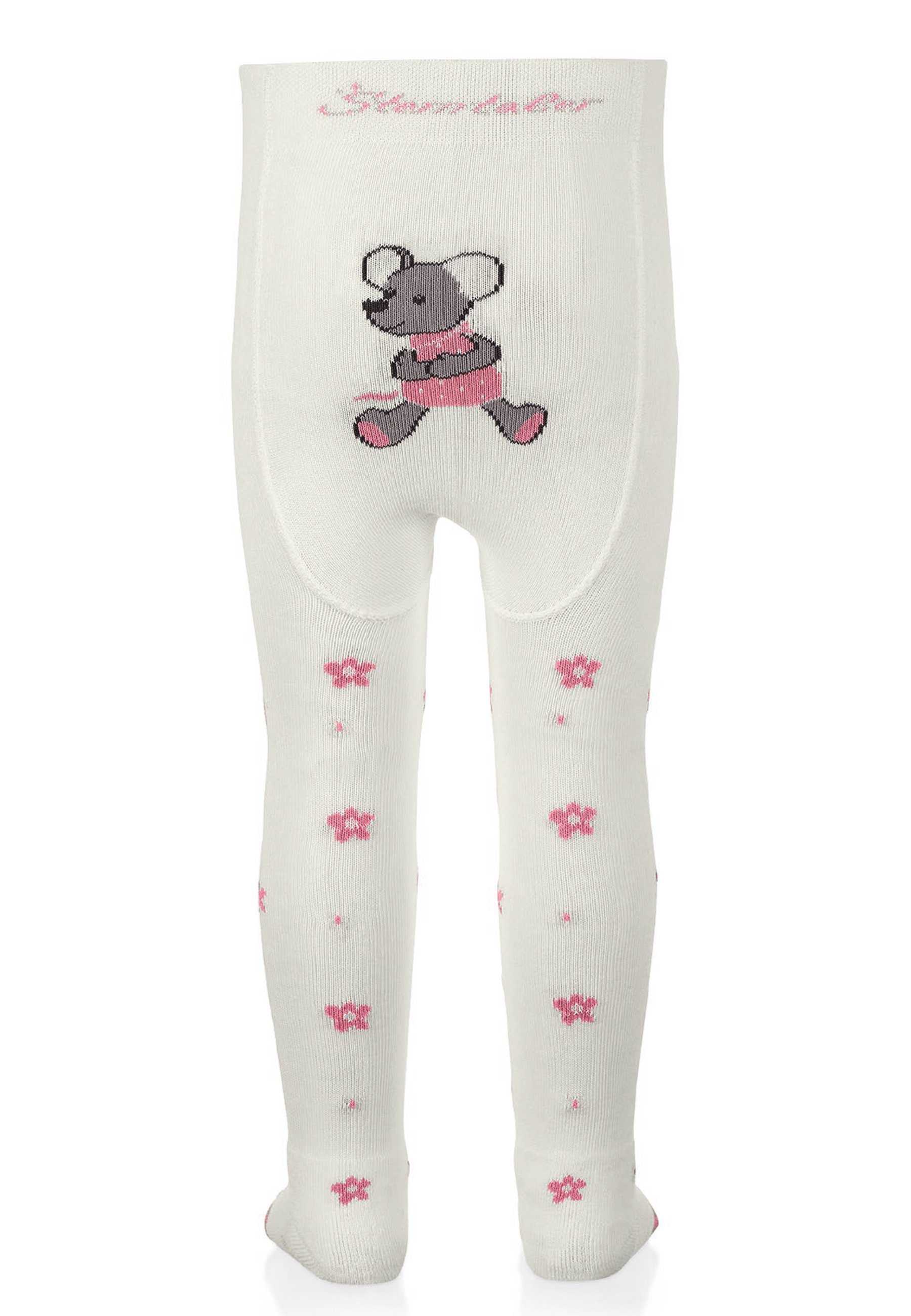 Sterntaler® Strumpfhose Krabbelstrumpfhose Mabel (1 St) Strumpfhose mit Blumen- u. Maus-Motiv, ABS-Noppen & Frottee-Polsterung