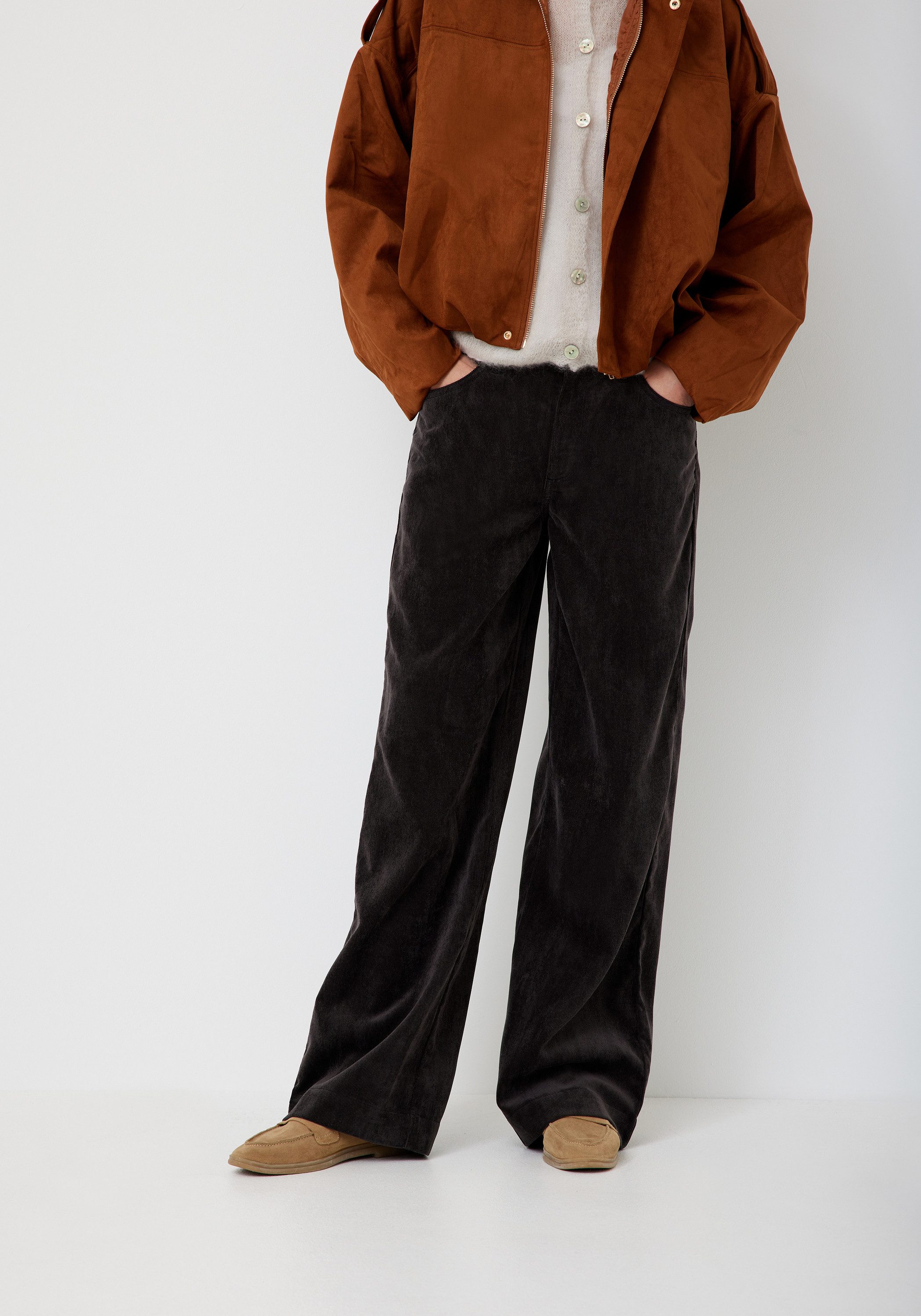 Paddock's Cordhose MARLENE Hochgeschnittene Relaxed Fit Cordhose