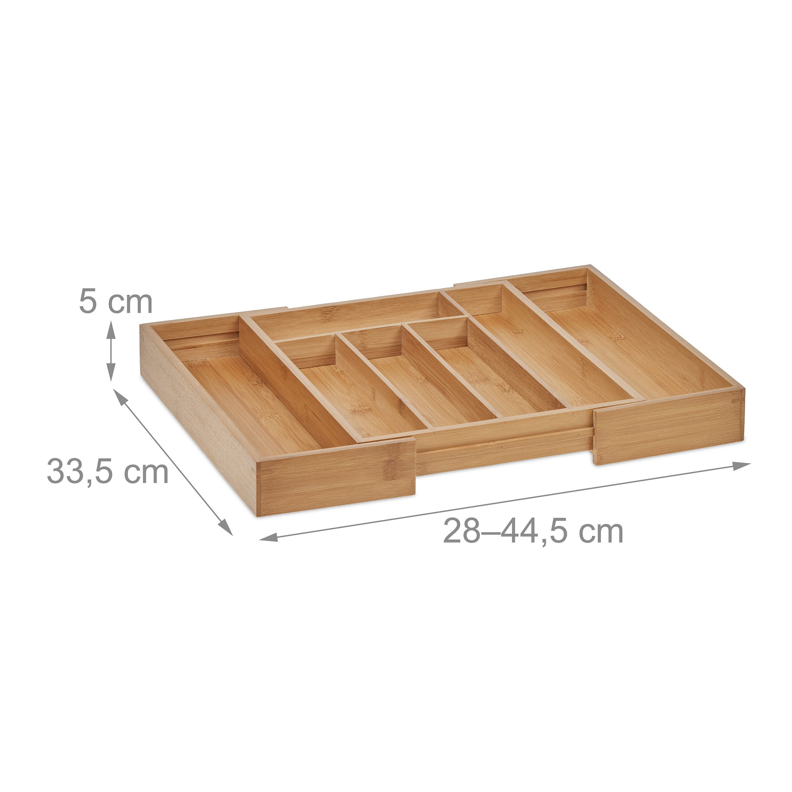 relaxdays Besteckkasten Ausziehbarer Besteckkasten aus Bambus, 33,5 cm günstig online kaufen
