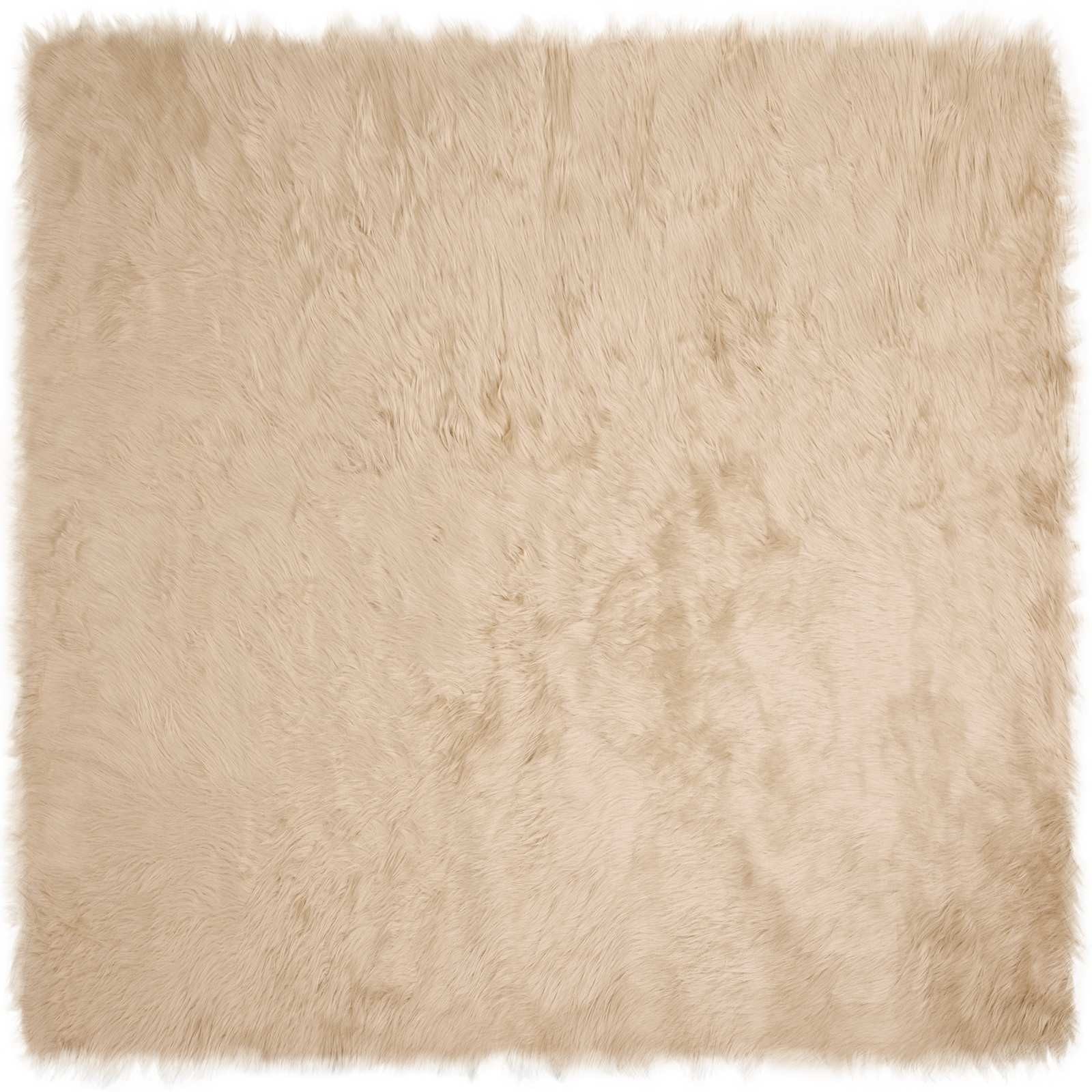 vidaXL Teppich Teppich aus Kunstschaffell TAFALLA Beige 240 x 240 cm Polyester, Quadratisch