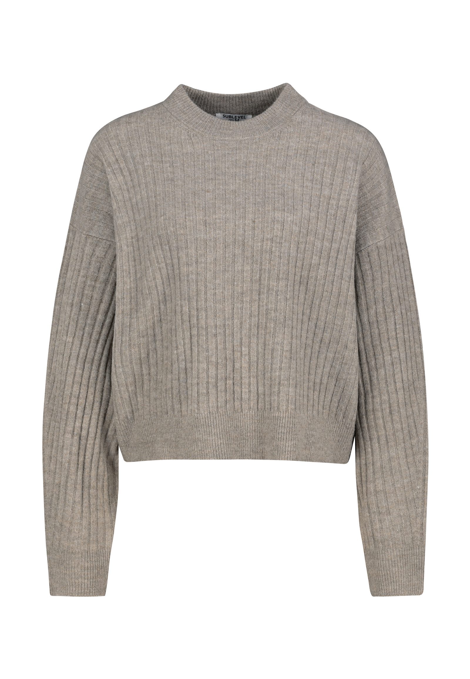 SUBLEVEL Strickpullover Damen Pullover Rundhalskragen Cropped günstig online kaufen