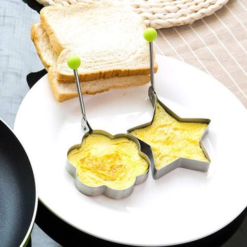 DOPWii Herzkuchenform 5 Stück Omelett Mold aus Edelstahl,Ei Rings Fried Egg Ringe, (5-tlg)