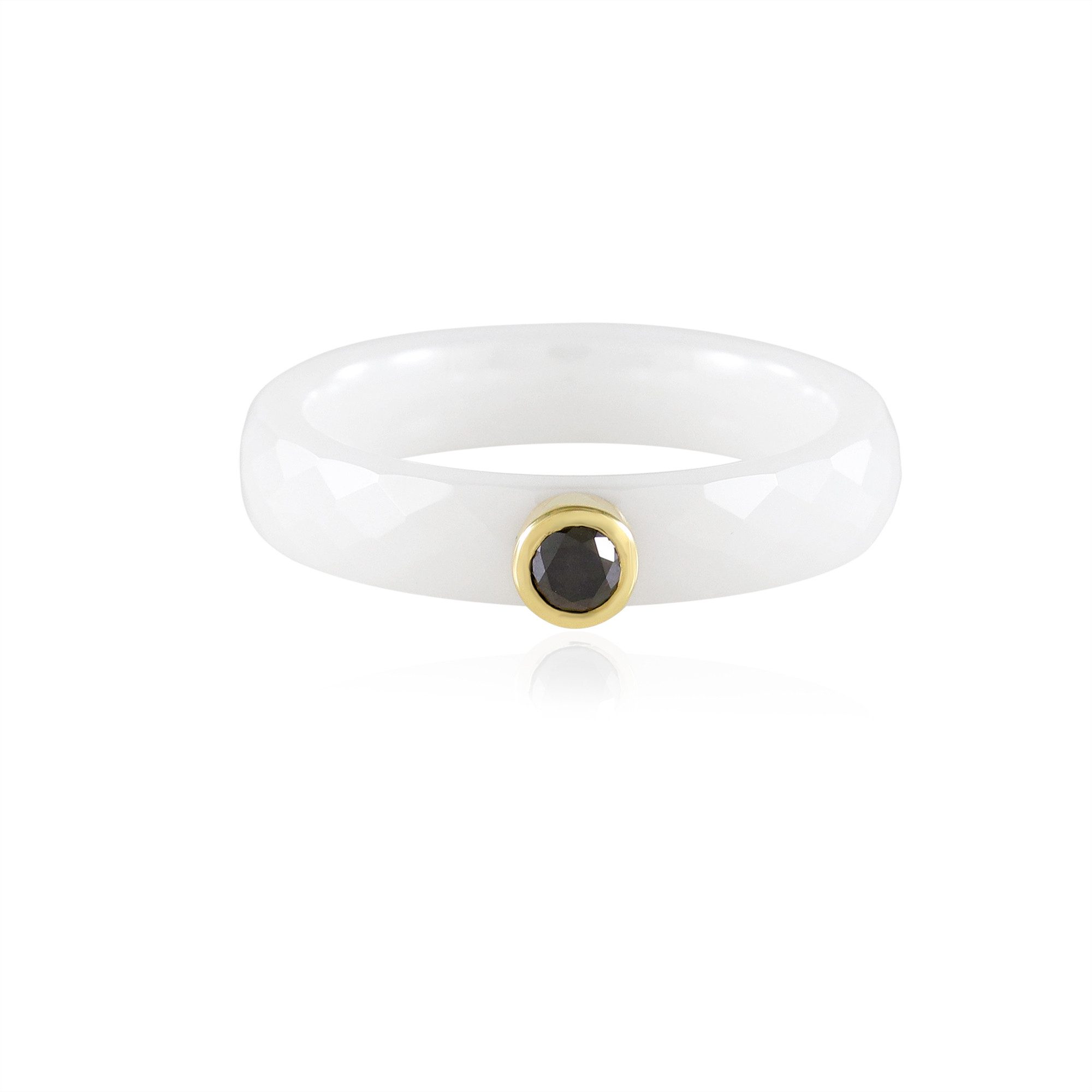 Cavill Diamantring Schwarzer Diamant-Keramik-Goldring (1-tlg)