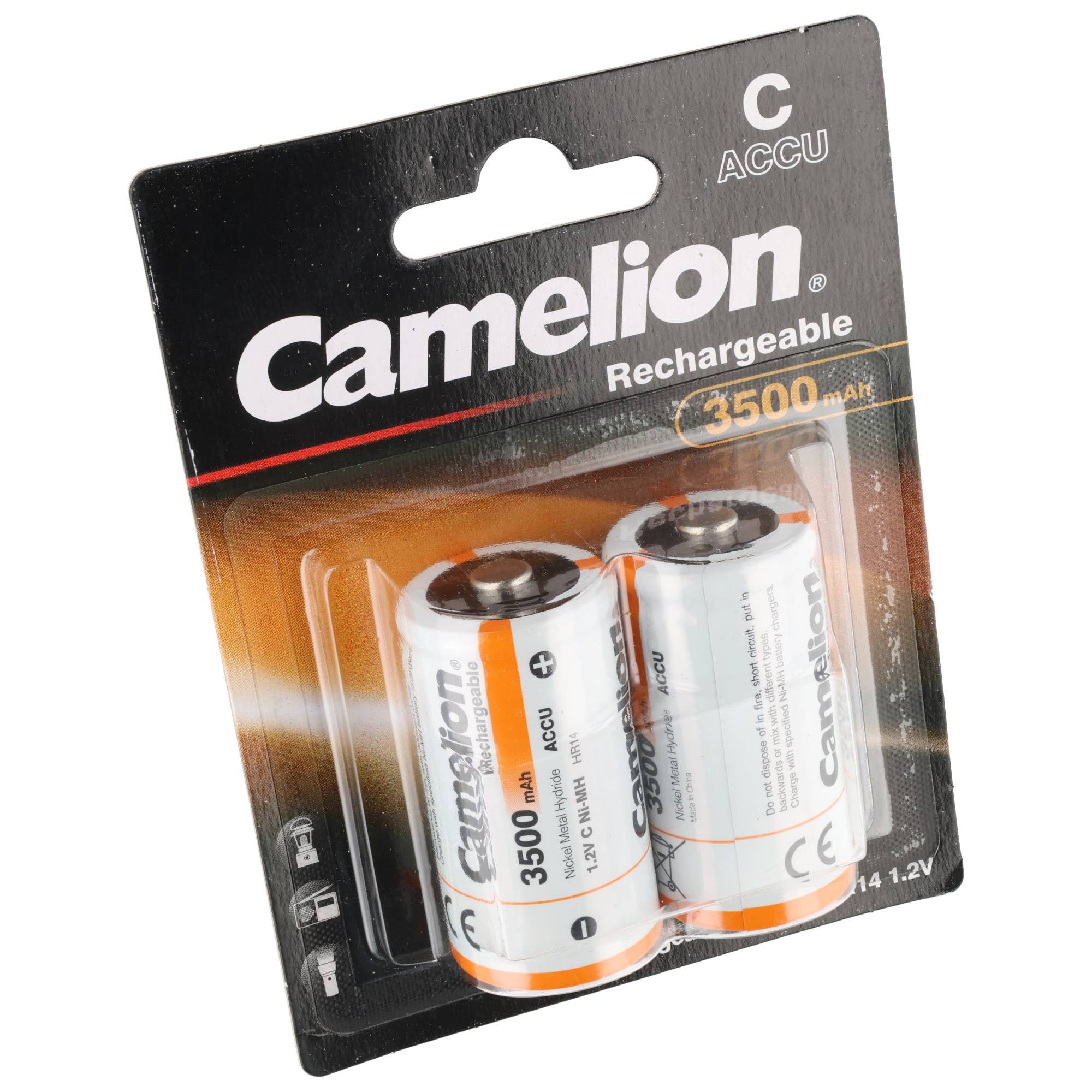 Camelion NiMH Akku Baby LR14 C HR14 mit bis zu 3500mAh 1,2 Volt im 2er Blister Akku 3500 mAh (1,2 V)