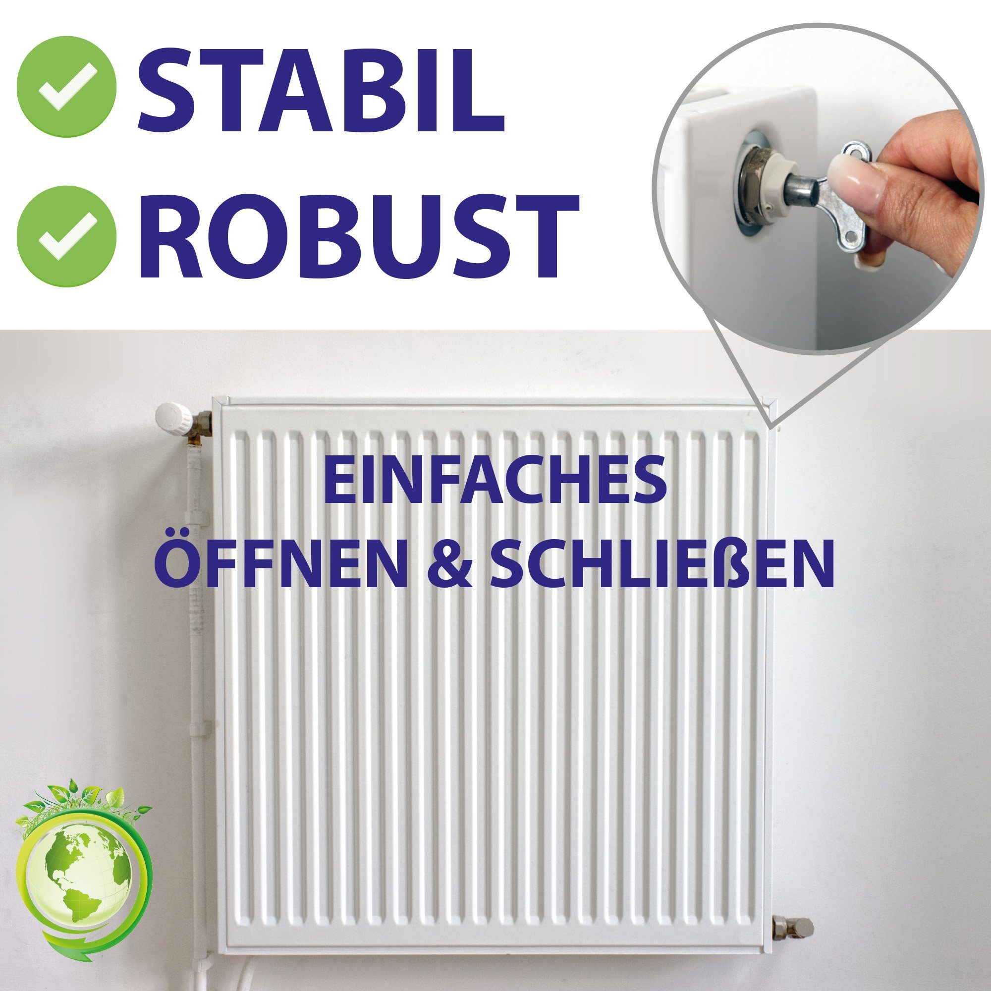 Bestlivings Steckschlüssel Heizkörper-Entlüftungsschlüssel (2 St), Heizungs-Entlüftungsschlüssel Radiatorenschlüssel Heizkörperschlüssel – Bild 5 von 5