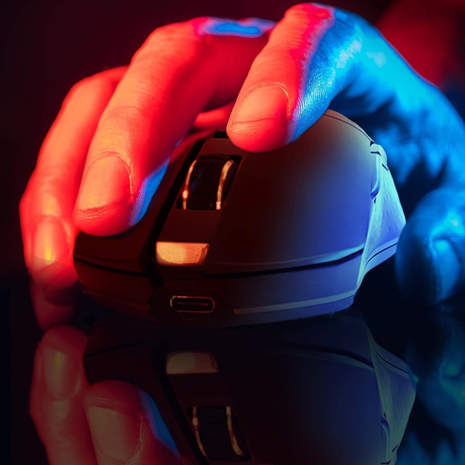 KLIM Blaze Black wireless Hände, ergonomisch  mit wiederaufladbar) Schwarz Gaming-Maus, für Gaming-Maus DPI-Anpassung (Funk, beide hochleistungs