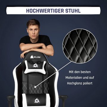 KLIM Gaming Chair Esports Stuhl,  Ergonomischer Gaming Stuhl, Hochwertige Qualität, Stylischer Stuhl fürs Arbeitszimmer