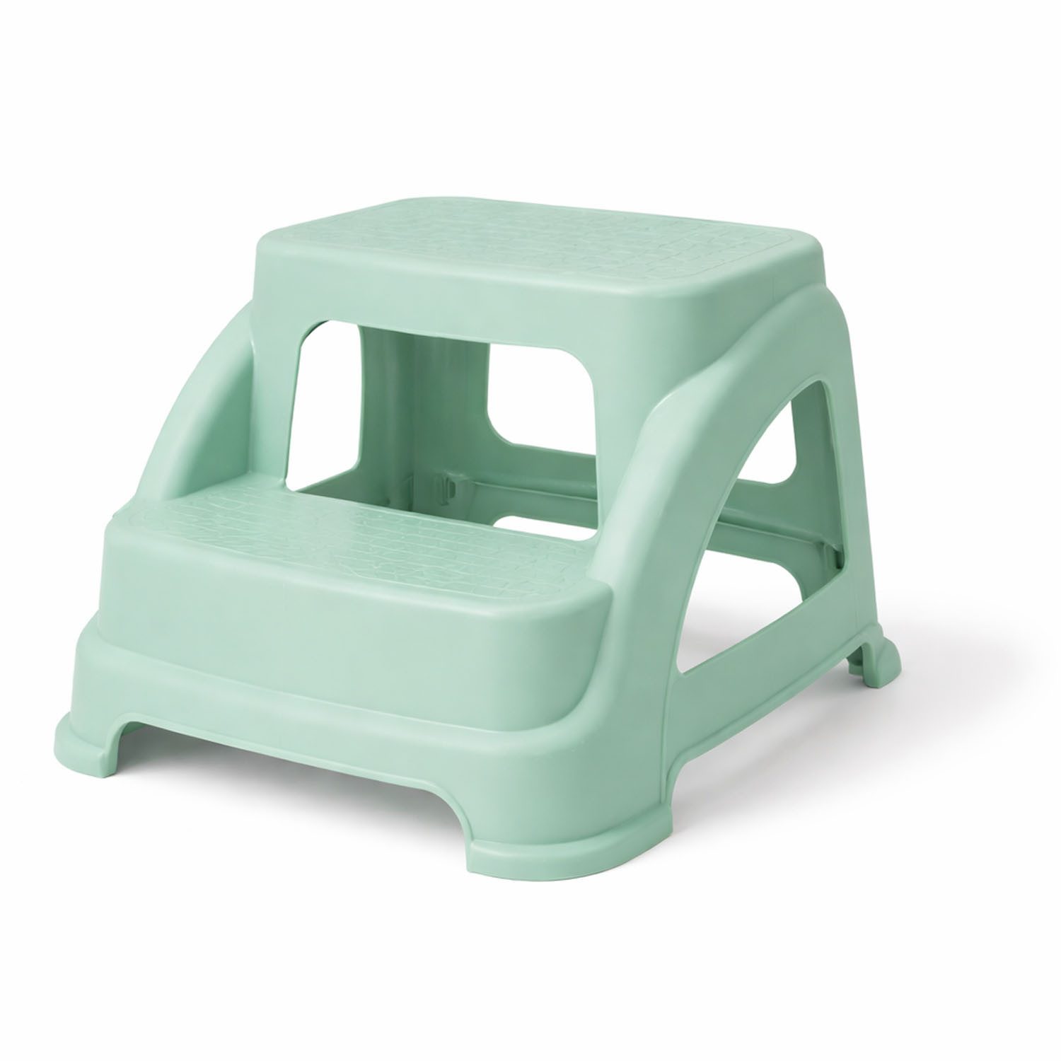 Fußhocker Zweistufiger Tritthocker Trittstufe Hocker Kunststoff Grün rutschfest