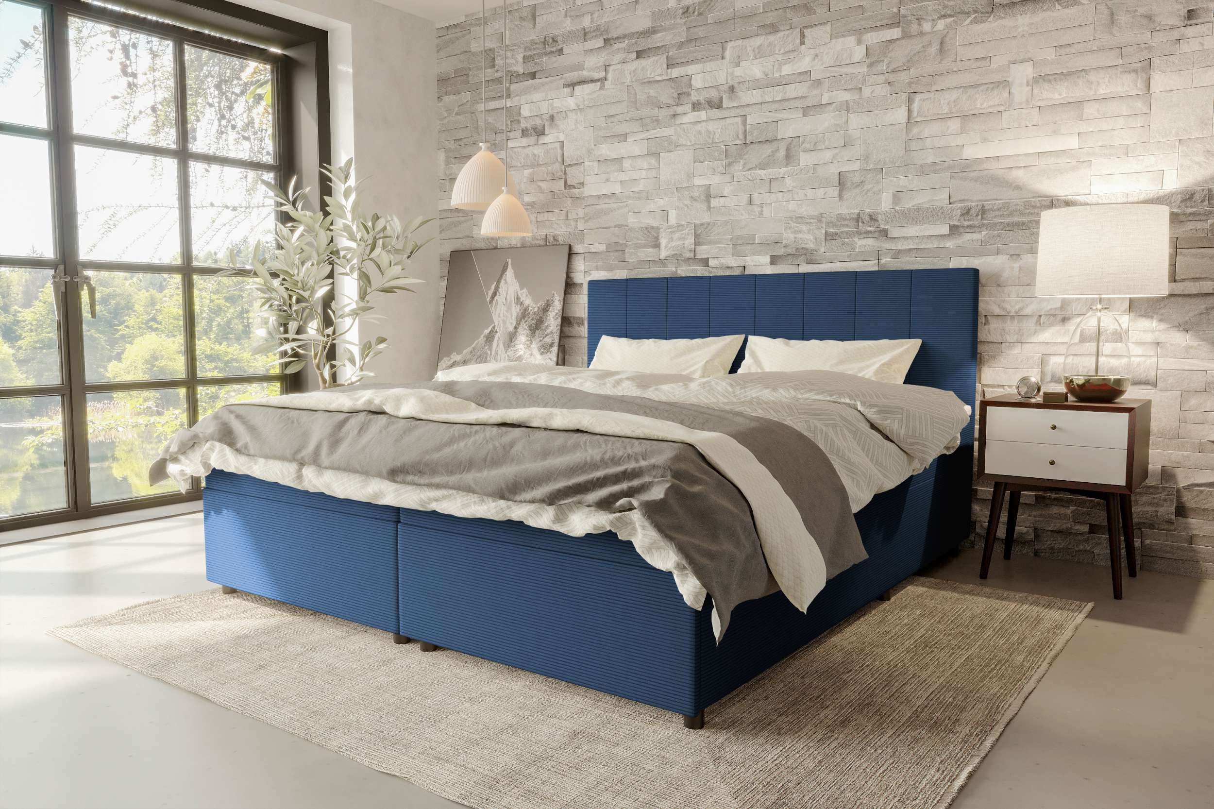 99rooms Boxspringbett Kira (Schlafzimmerbett, Bett), 140/160/180x200 günstig online kaufen