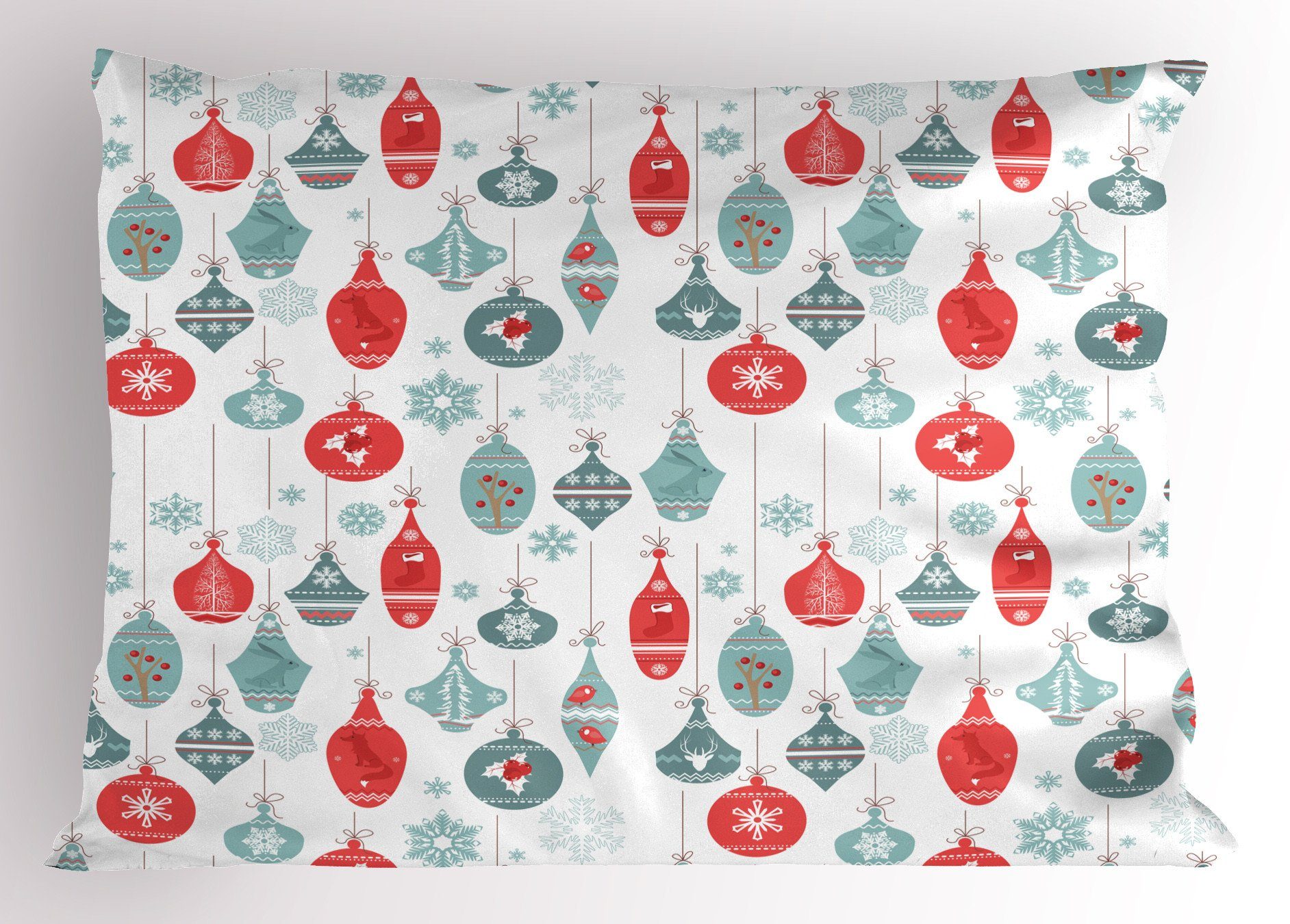 Kissenbezüge Dekorativer Standard King Size Gedruckter Kissenbezug, Abakuhaus (1 Stück), Jahrgang Freudige Weihnachten Muster