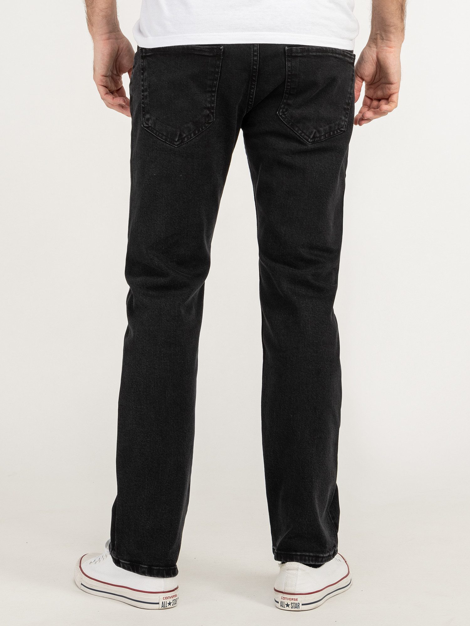 Lorenzo Loren Straight-Jeans Herren Jeans Schwarz LL-4007