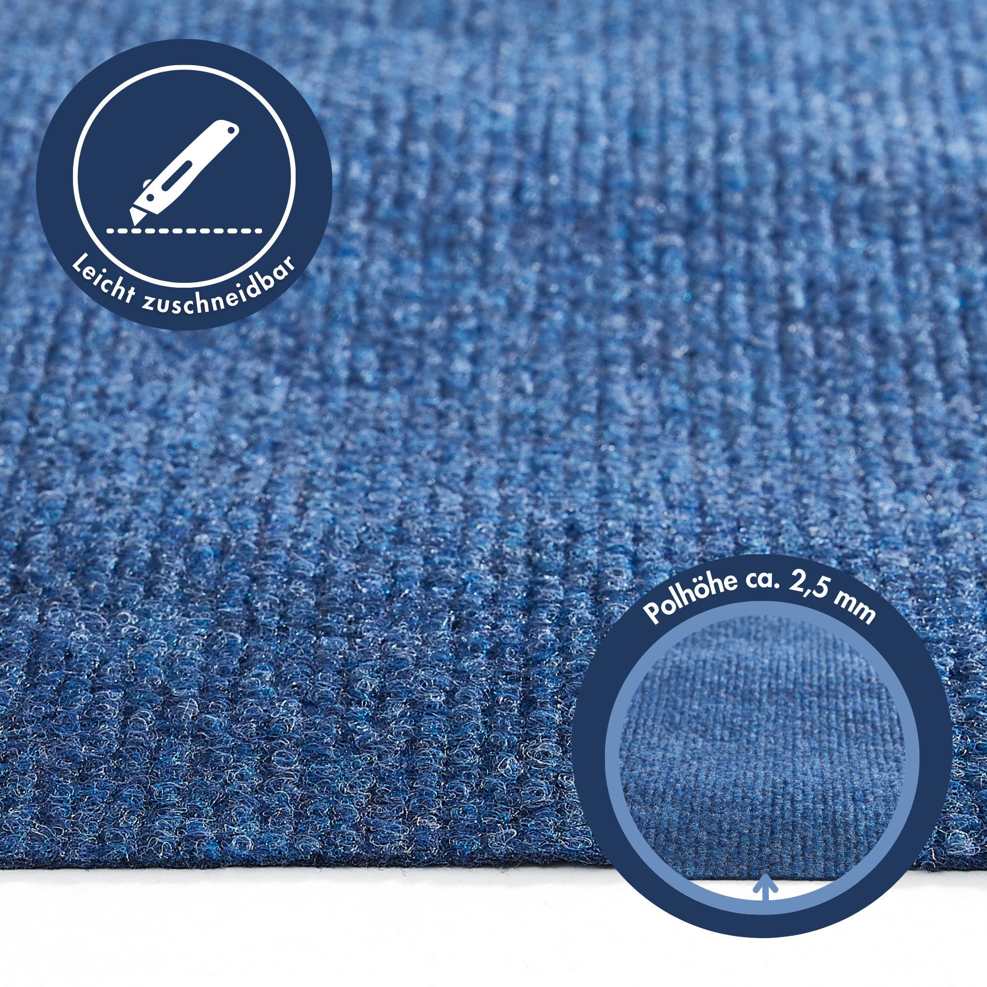 Andiamo Teppichboden Milo, Nadelfilz, Gesamthöhe 2,5 mm, Made in Belgium, rechteckig, Uni Farben, Breite 100 cm oder 200 cm, Wohnzimmer, strapazierfähig