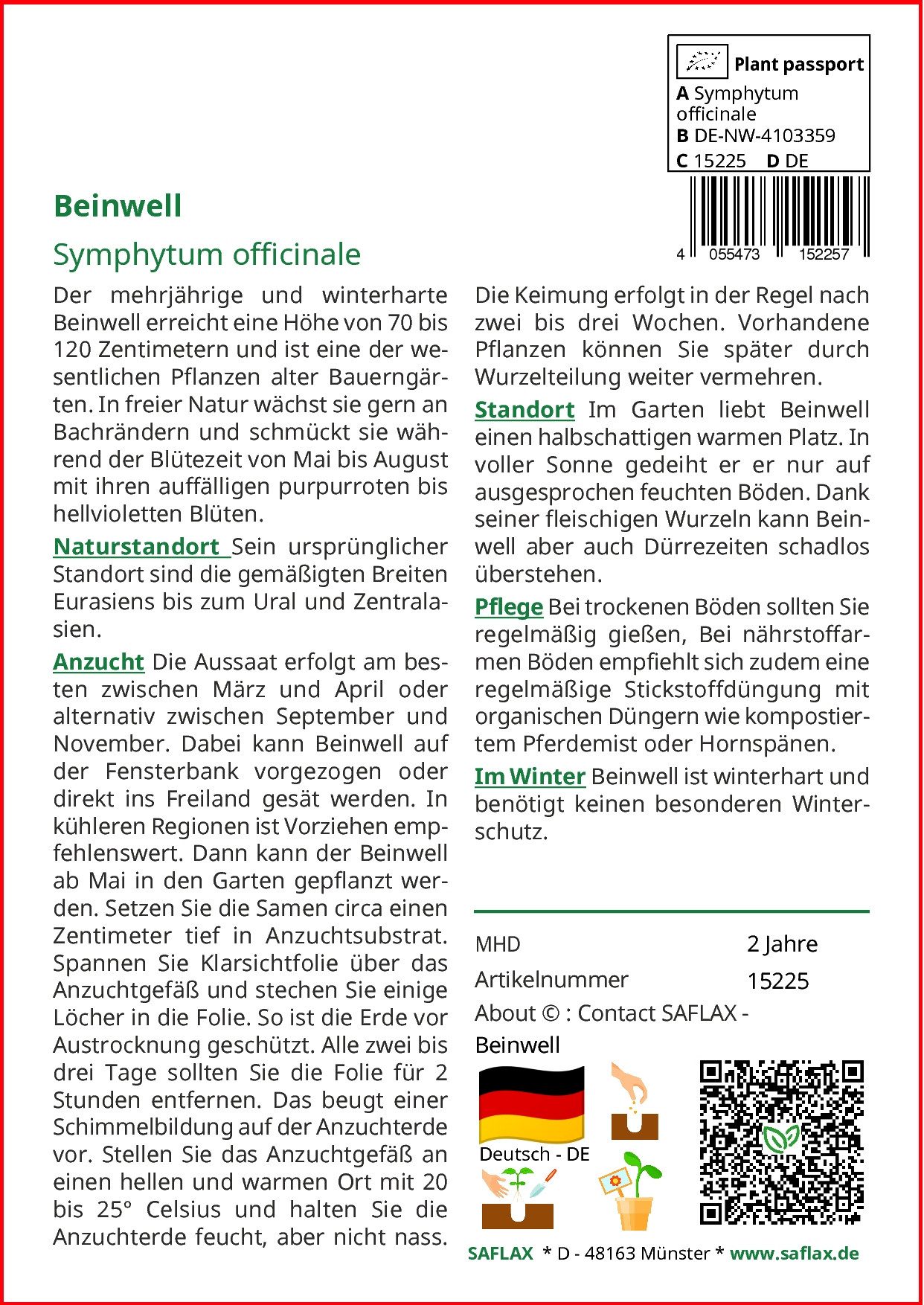 SAFLAX Blumensamen SAFLAX - Samen - Beinwell günstig online kaufen