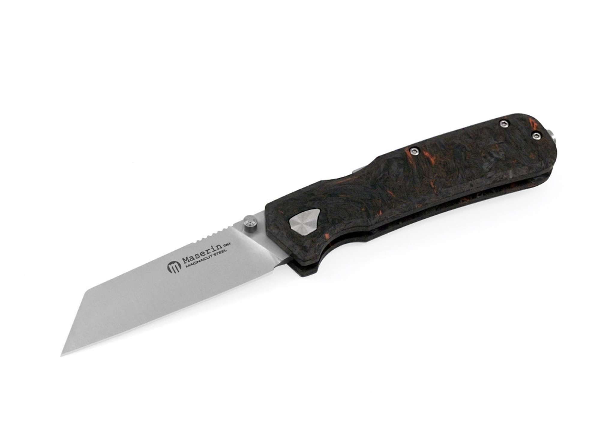 Maserin Taschenmesser Maserin Pulse Tanto Fatcarbon Dark Matter Black & Orange
