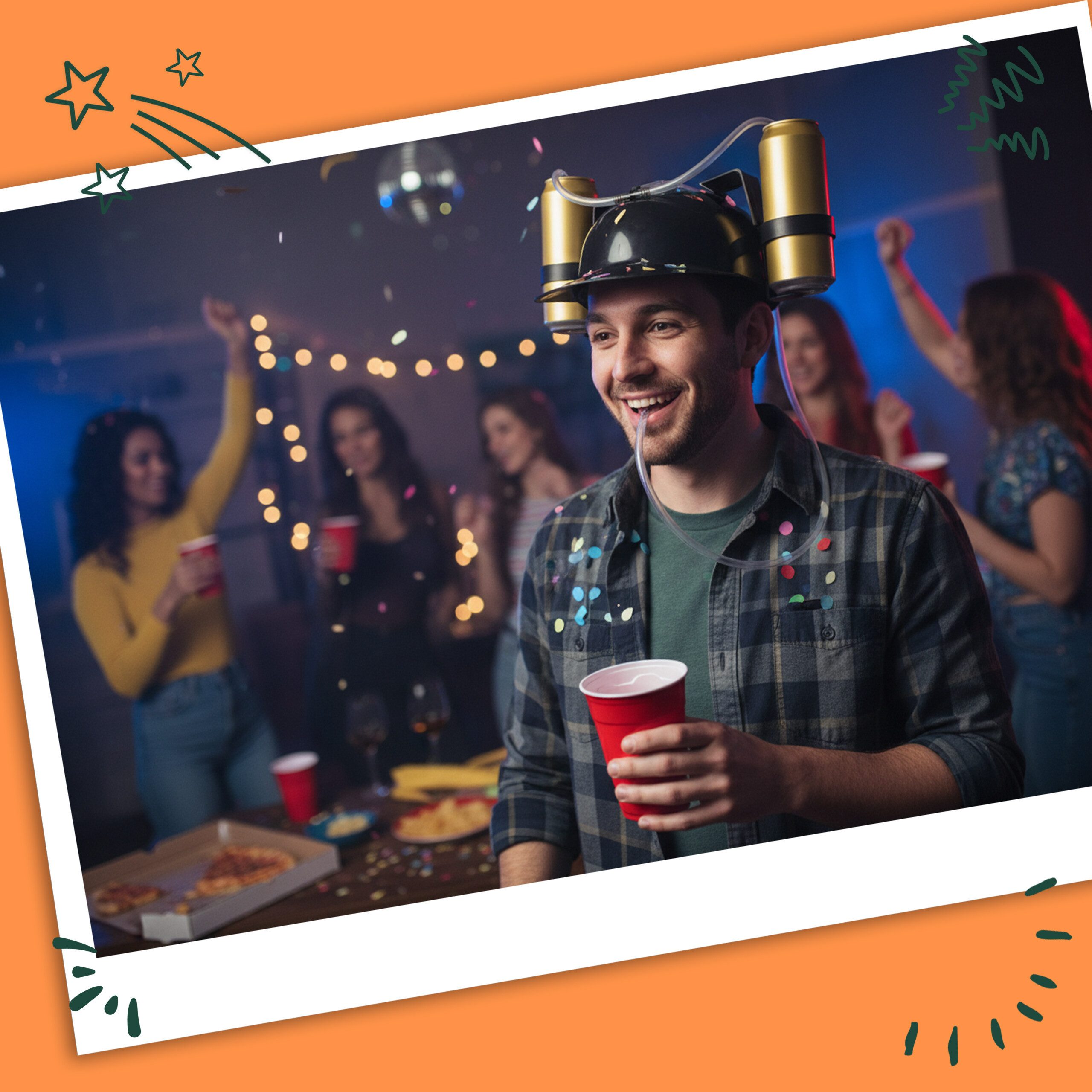 relaxdays Partyanzug 4x Party Trinkhelm, schwarz