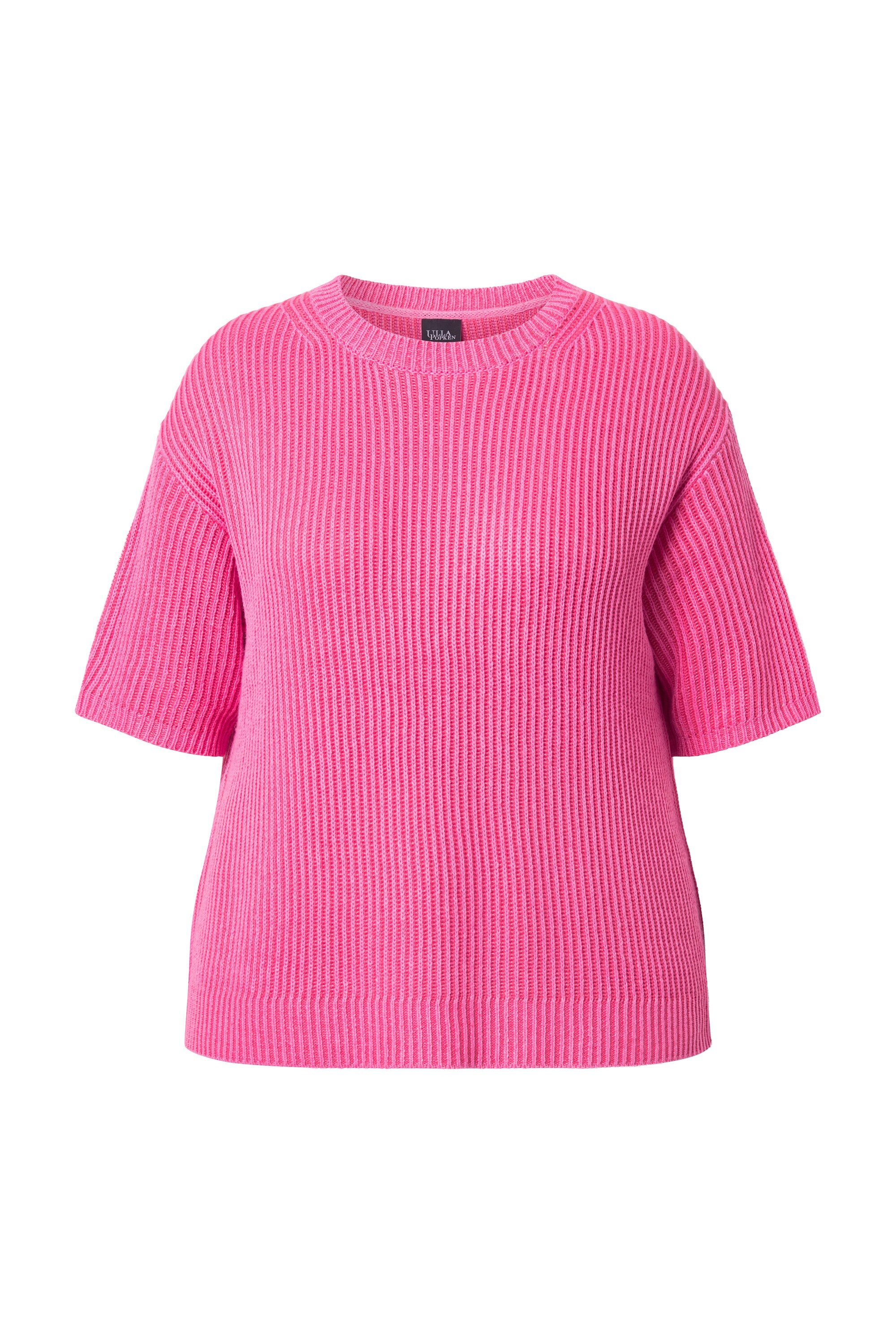 Ulla Popken Strickpullover Strick-Shirt Streifen Rundhals Halbarm günstig online kaufen