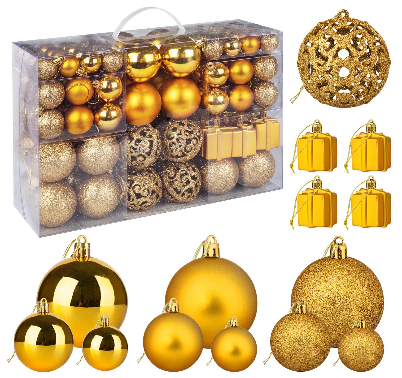 Homewit Weihnachtsbaumkugel Weihnachtskugeln Weihnachtsdekorationen Weihnachtsbaumschmuck Deko (105 St), Weihnachten, Hochzeiten, Verlobungen, Geburtstagen, Jubiläumsfeiern