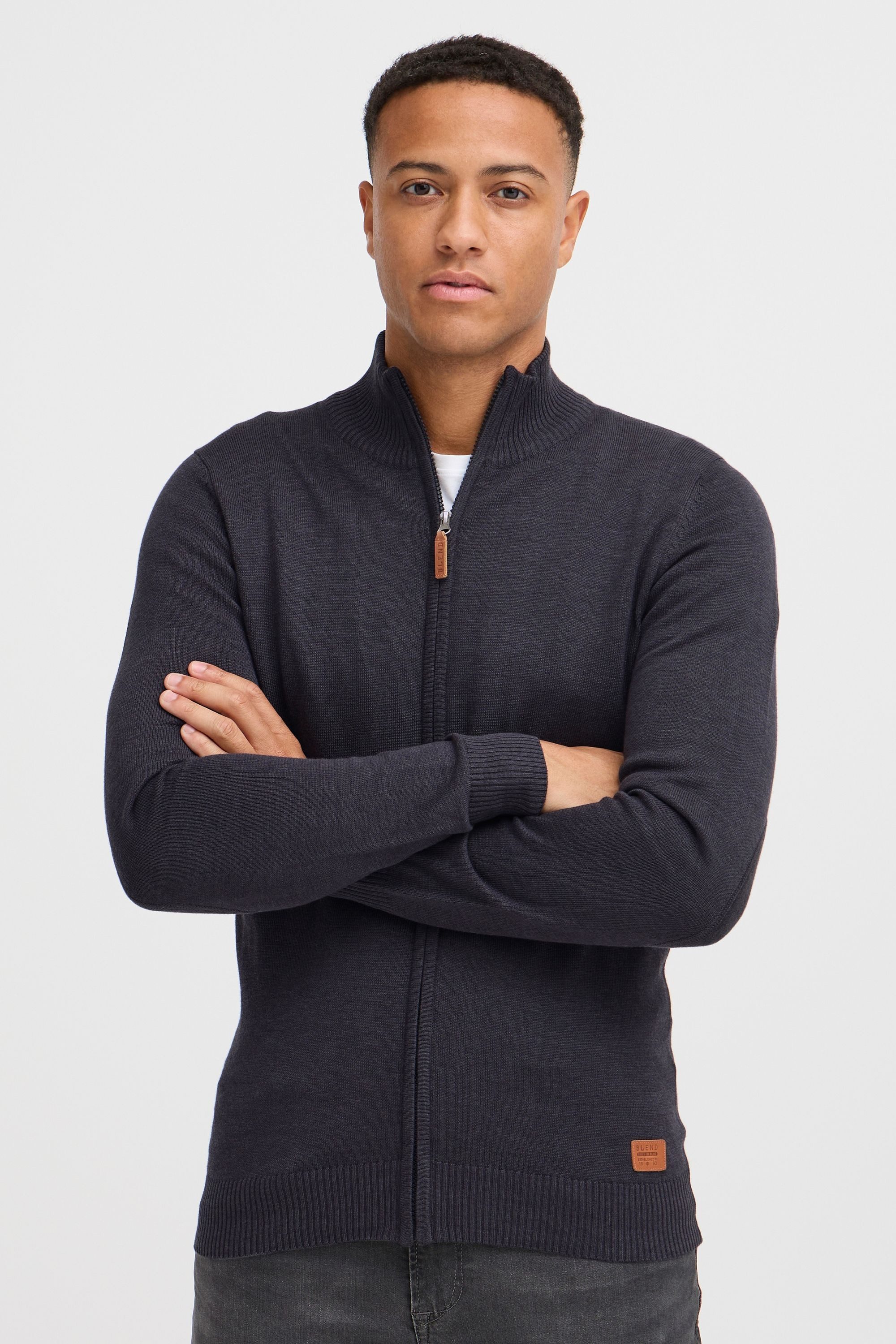 Blend Strickjacke BHNorman Bequeme Feinstrick-Jacke mit Stehkragen und elas günstig online kaufen