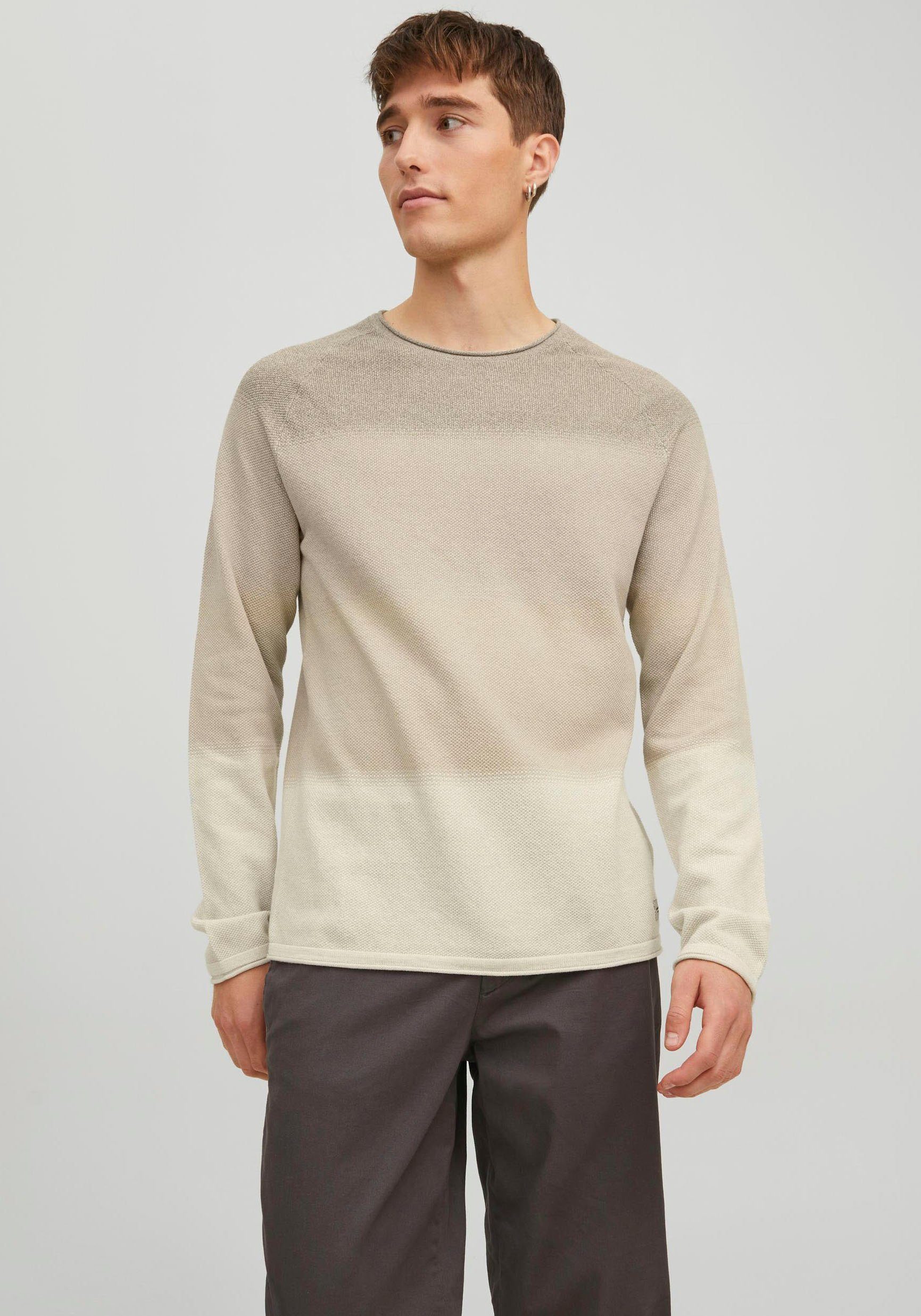 Jack & Jones Rundhalspullover Oatmeal KNIT HILL