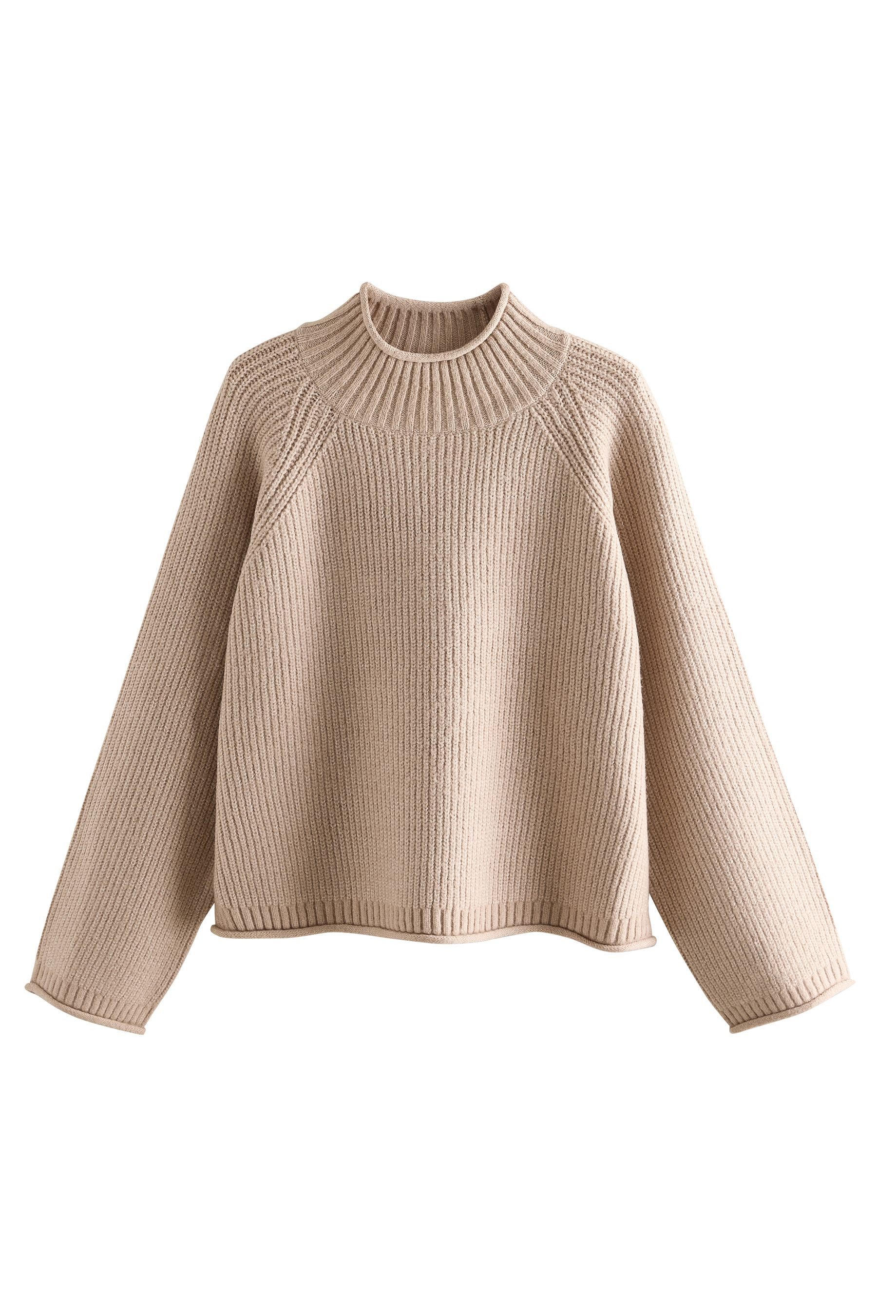 Strickpullover Strickpullover mit Trichterkragen