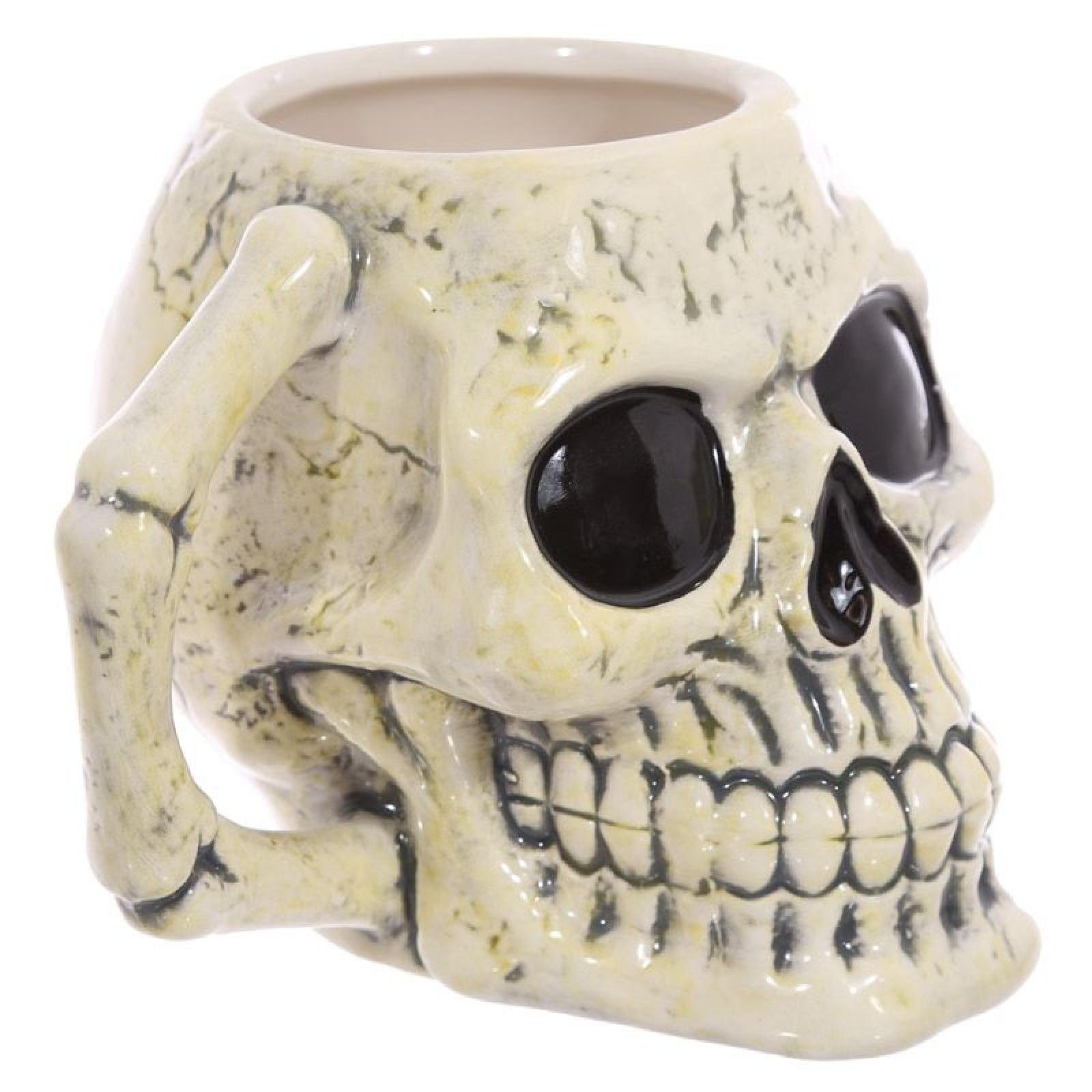 Dolomit-Keramik Schädel Uralter Puckator aus geformte Tasse Tasse Totenkopf