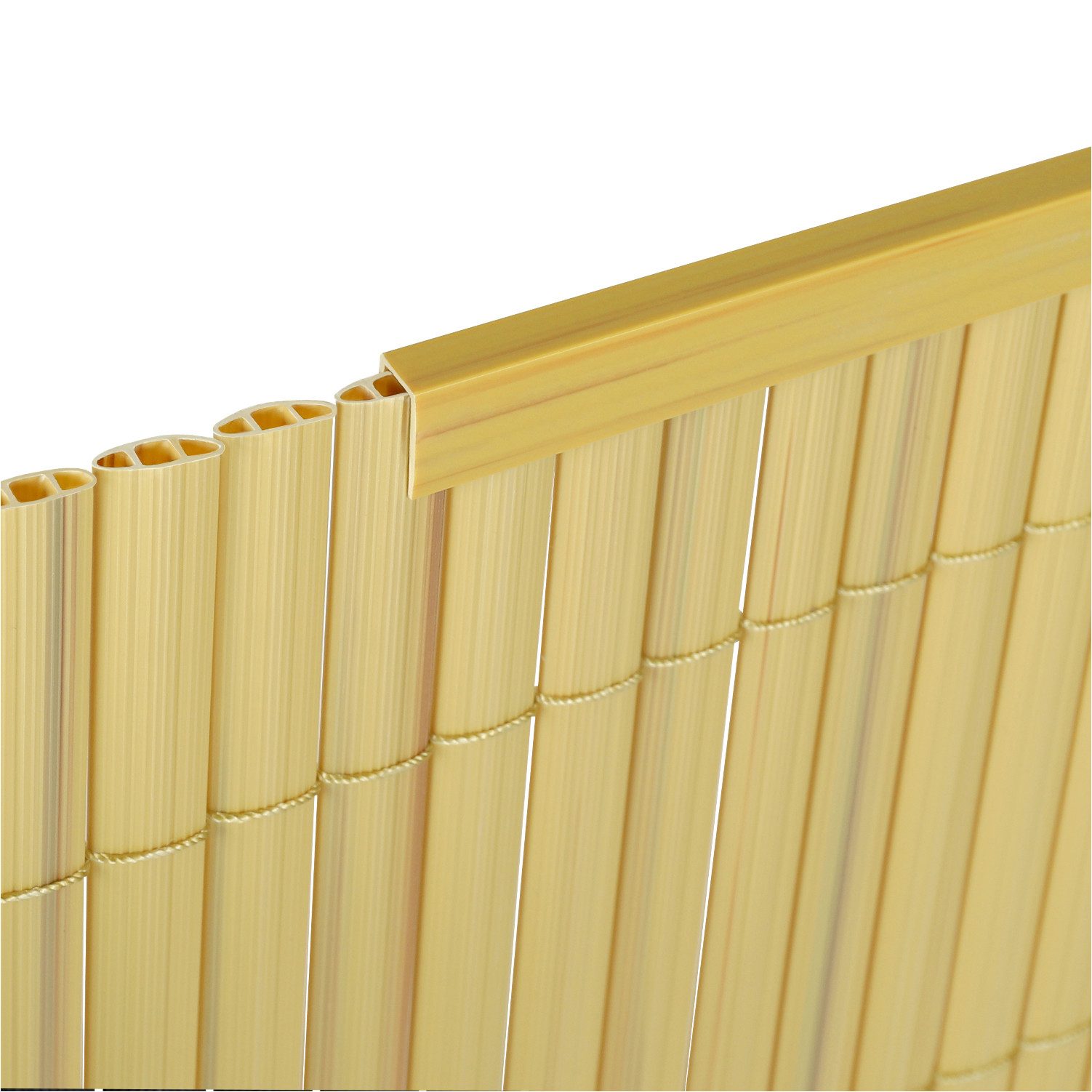 Sekey Balkonsichtschutz PVC Abschlussleiste Abdeckprofil für Sichtschutzmatten, 5 x 1 m Länge Sichere Befestigung und Kantenverstärkung der PVC Sichtschutzmatte