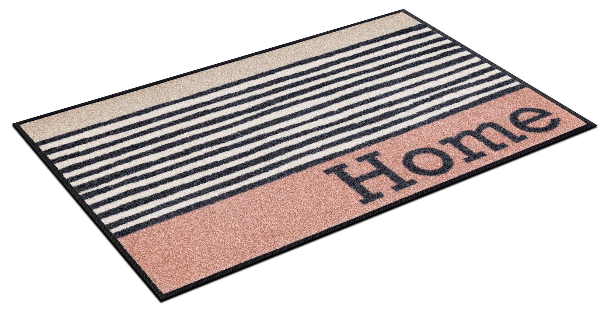 Fußmatte Home Stripes, wash+dry by 7 mm Höhe: Kleen-Tex, rechteckig