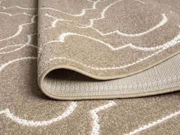 Teppich Indoor & Outdoor Teppich Capri mediteranes Florentiner Design, TaraCarpet, rechteckig, Höhe: 5 mm, Kurzflor beige In & Outdoor Balkon Terrasse Wohnzimmer 80x150