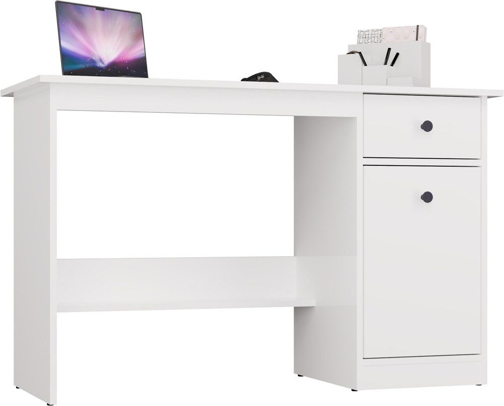 Raumhirsch Furniture Schreibtisch Computertisch, Bürotisch, Lerntisch, Arbeitstisch (Maße 120 x 45 x 75 (H) cm, Schublade, Schrank), Rollenführungen, Ergonomisc – Bild 2 von 5