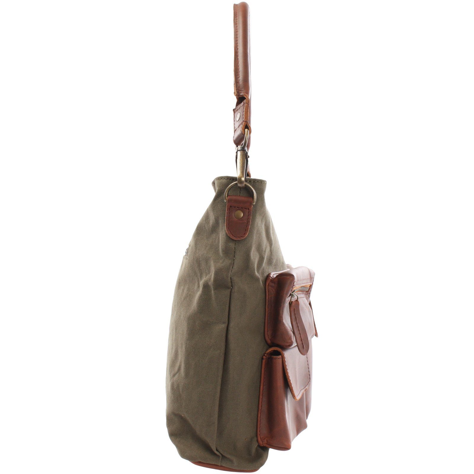 LECONI Schultertasche Umhängetasche Damentasche Ledertasche Canvas Leder LE0039