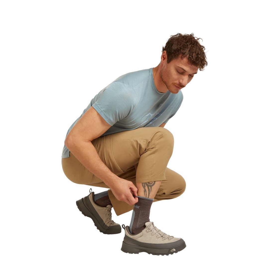 Icebreaker Wandersocken Crew Hike+ Medium (Merinowolle, strapazierfähig, leicht) burgund/blau