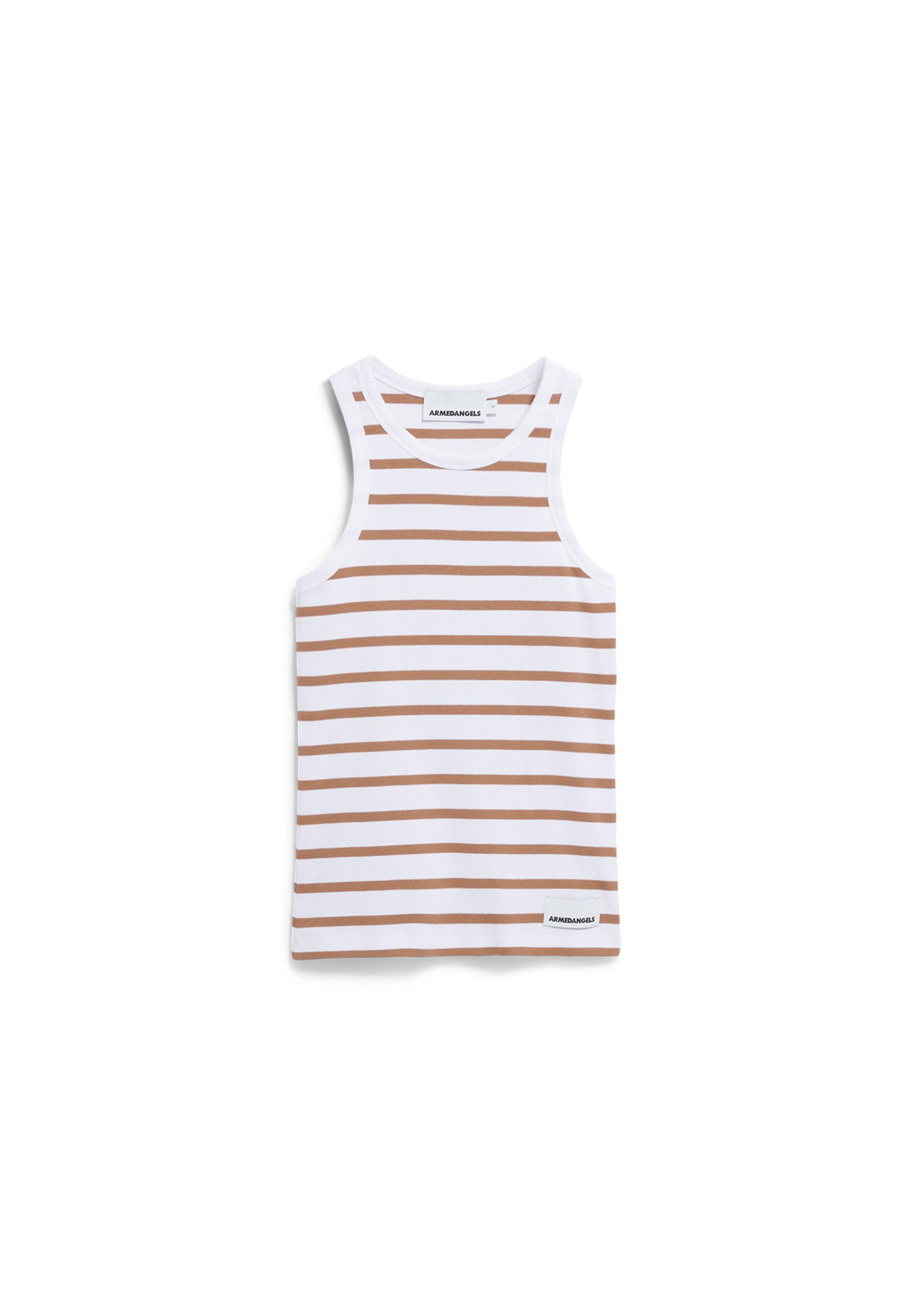 Armedangels Shirttop KANITAA STRIPES Ripp-Top aus Bio-Baumwoll Mix (Fitted) Rundhalsausschnitt