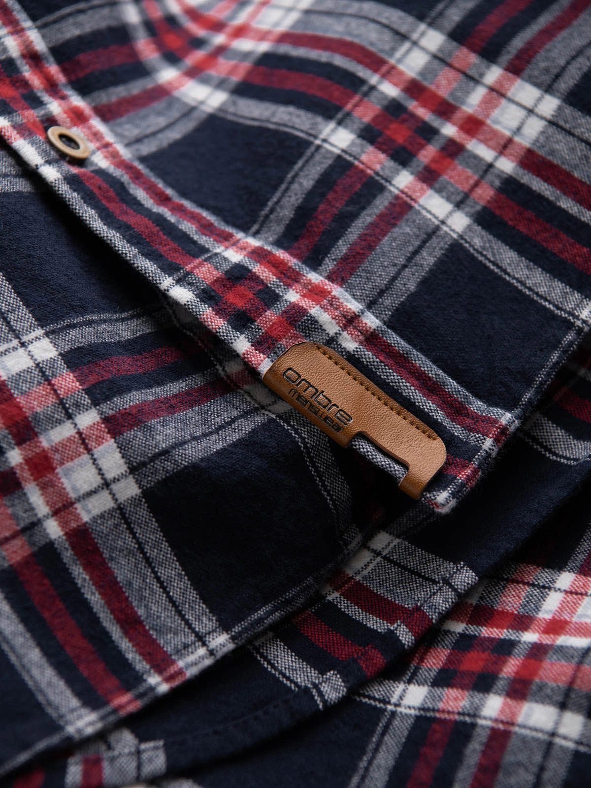 Flanellhemd Herren Flanellhemd mit geknöpften Taschen