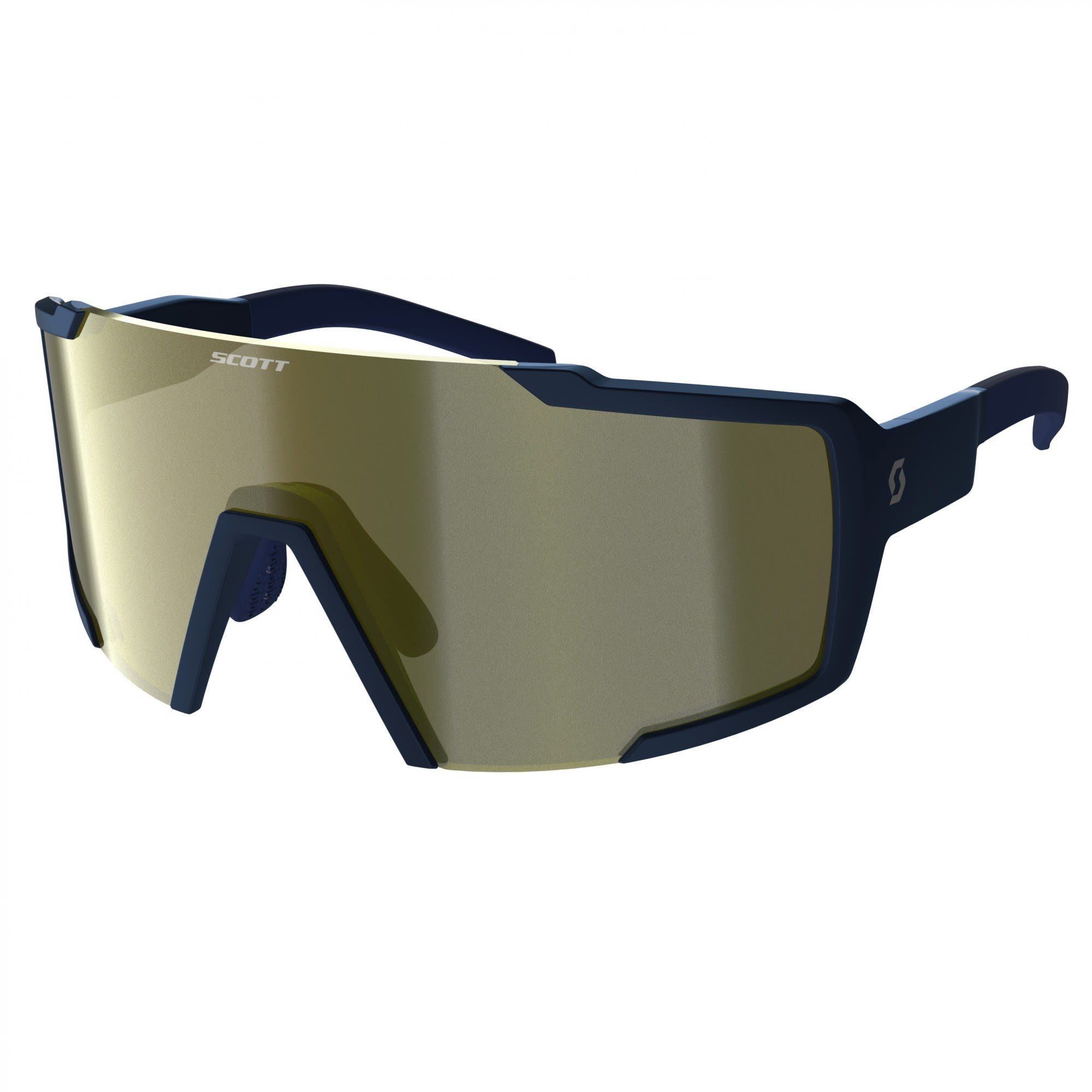 Scott Fahrradbrille Scott Shield Compact Sunglasses Accessoires Submariner Blue - Gold Chrome