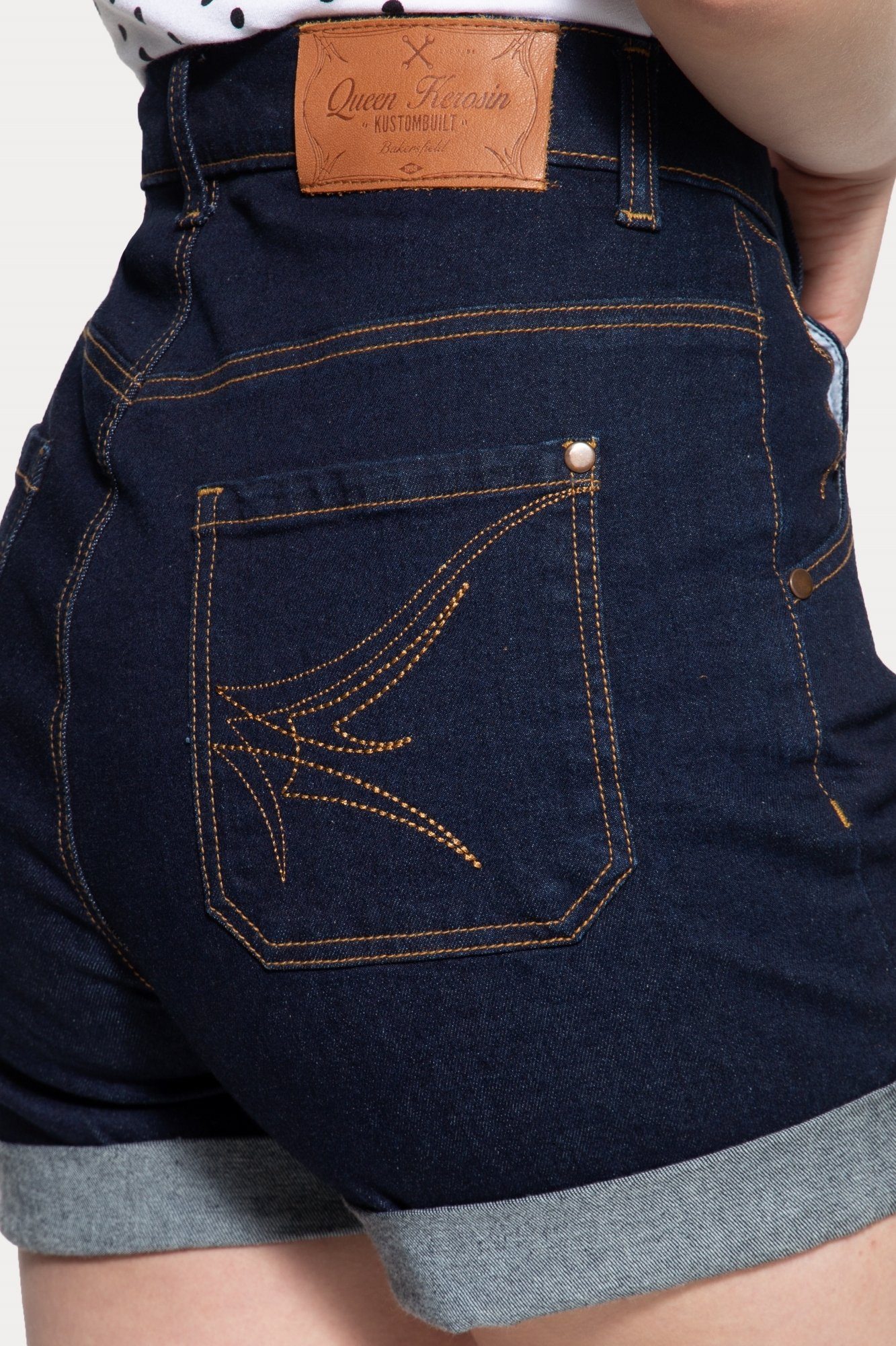 QueenKerosin Jeansshorts High Waist