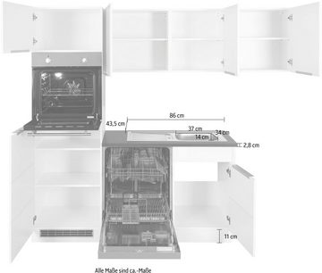 HELD MÖBEL Winkelküche »Brindisi«, mit E-Geräten, Stellbreite 230/170 cm