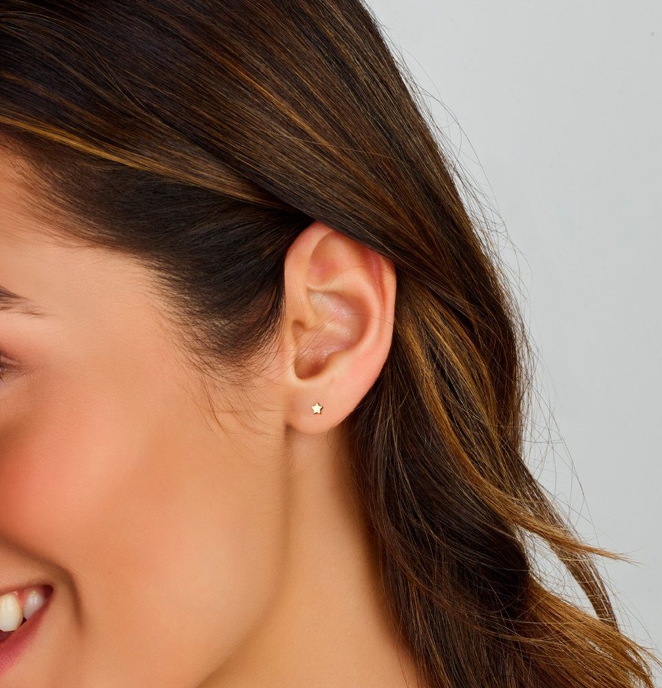 NICEANDnoble Paar Ohrstecker 585er Gelbgold kleine Ohrstecker Stern, 585er günstig online kaufen