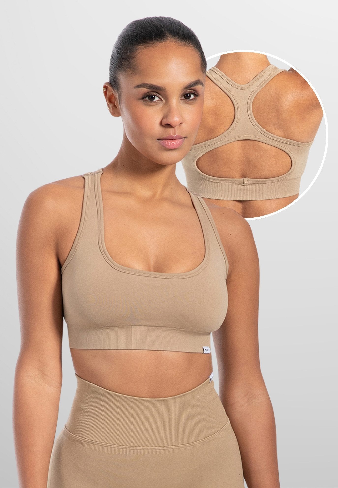 Sport-BH Louisa, Blickdicht Rutschfestes Sport Bra, Gerippter Stoff Crop Top