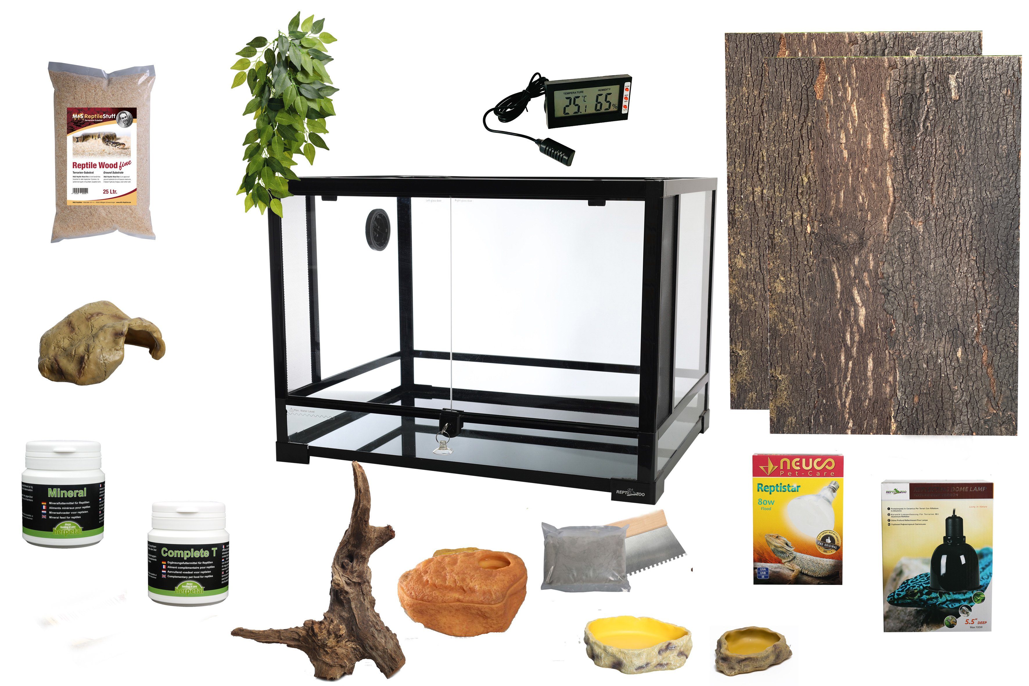 Terrarium Komplettset: Für Leopardgeckos (ca. 100 cm Länge)