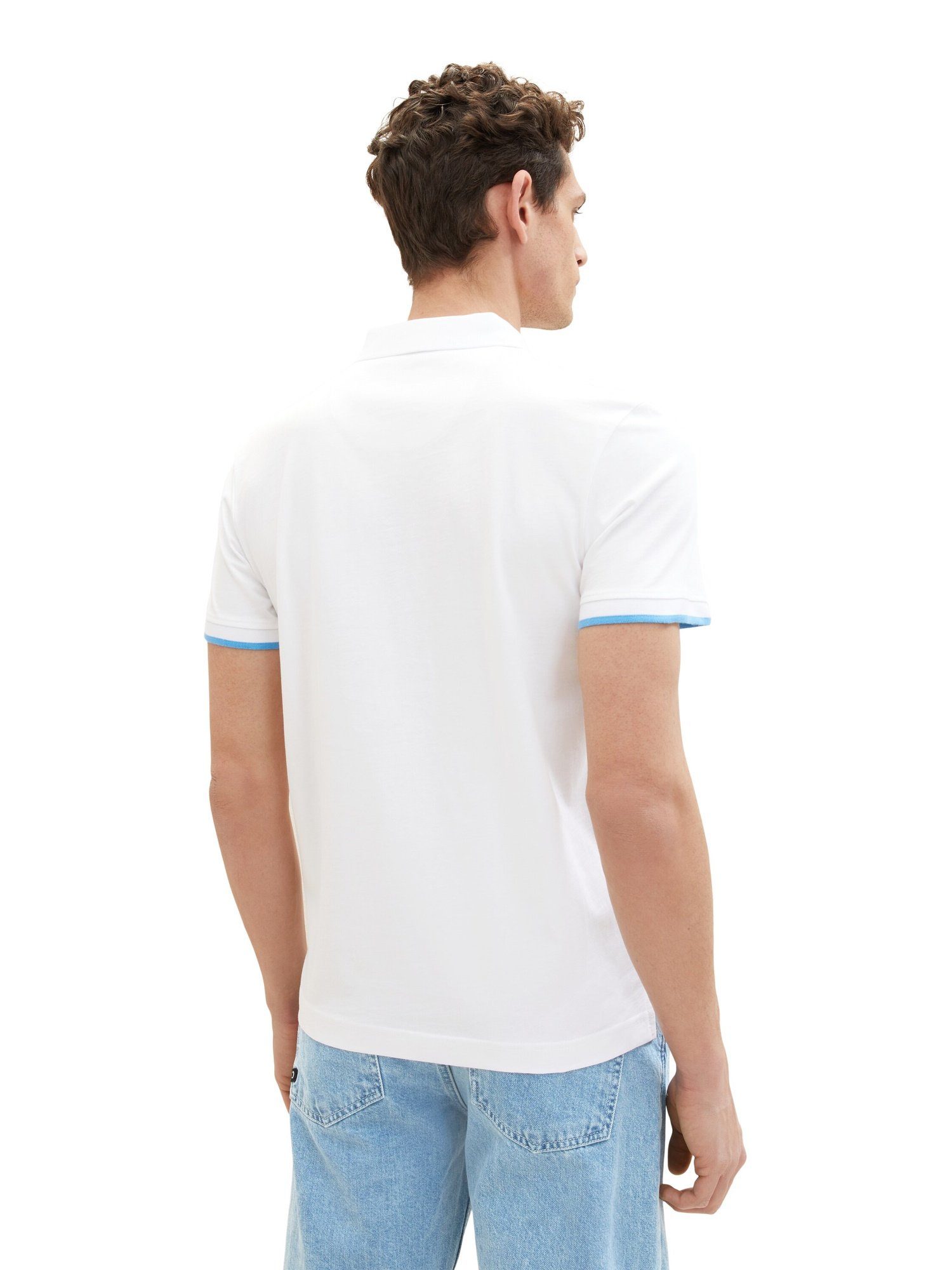 TAILOR Polokragen TOM Kurzarmshirt Poloshirt mit weiß (1-tlg) Poloshirt